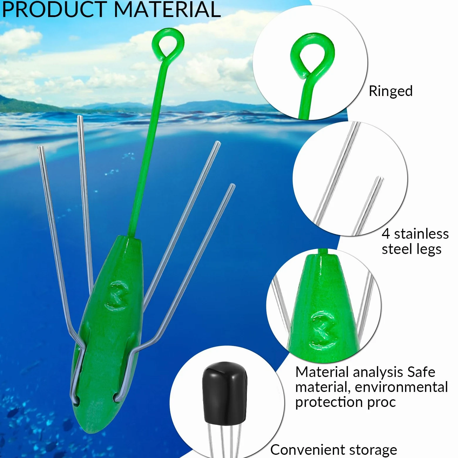 Sputnik - Pesas de pesca de agua salada para surf y pesca de cola larga, plomos de plomo para fundición en el océano y la playa, 5 unidades