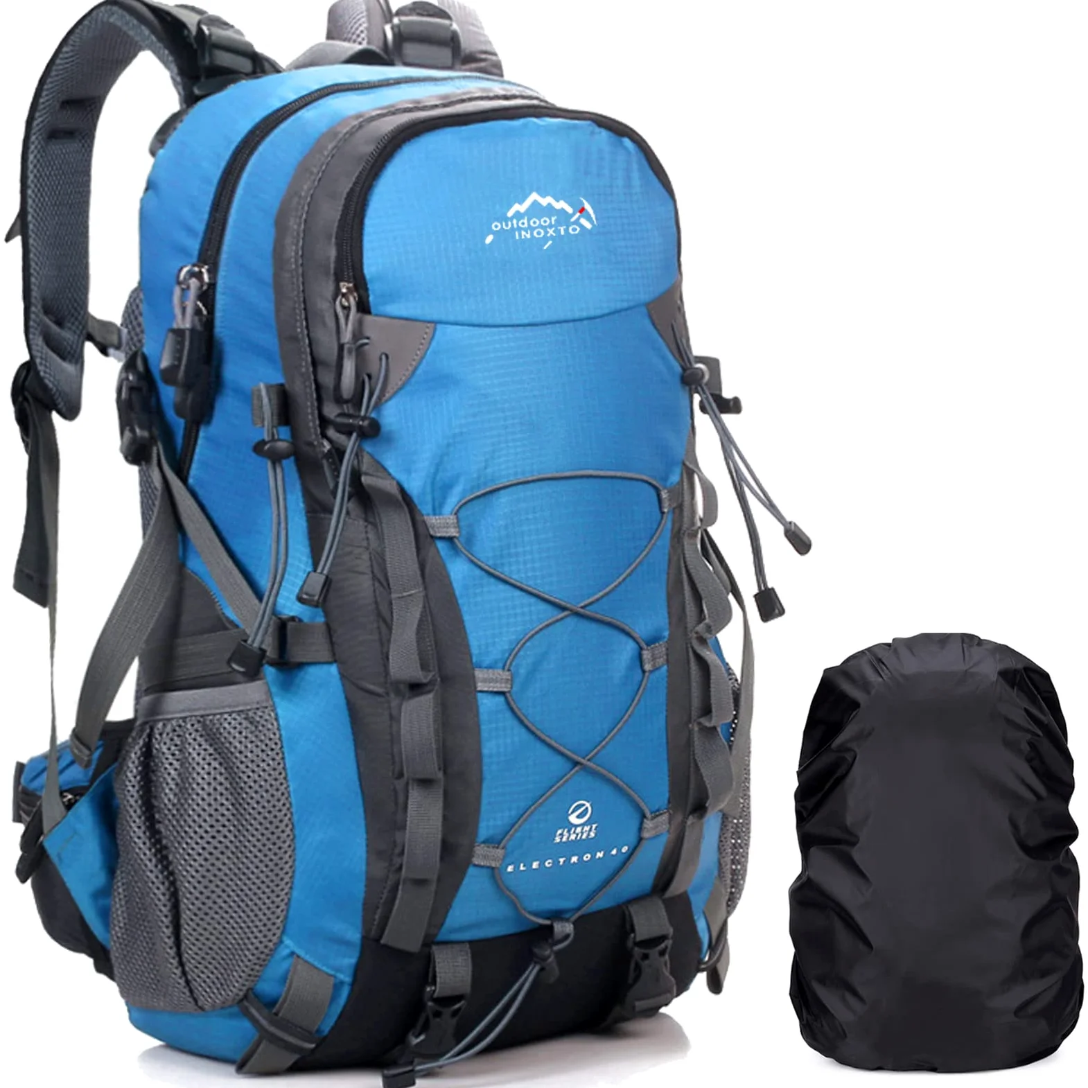 40L Mochila de Senderismo Mochila de Viaje Impermeable de Gran Capacidad Mochila de Trekking con Funda para Lluvia para Hombres Mujeres