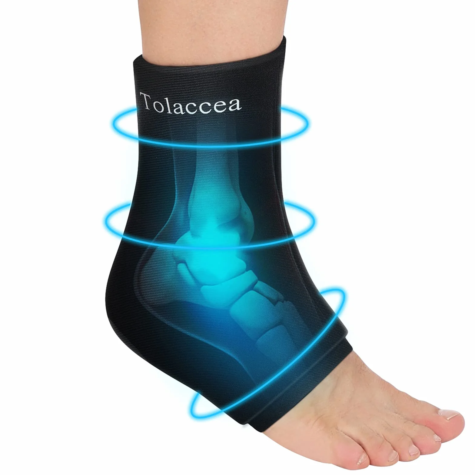 Tolaccea Funda de Hielo para Tobillo y Pie, Compresa de Gel Reutilizable para Terapias de Frío y Calor