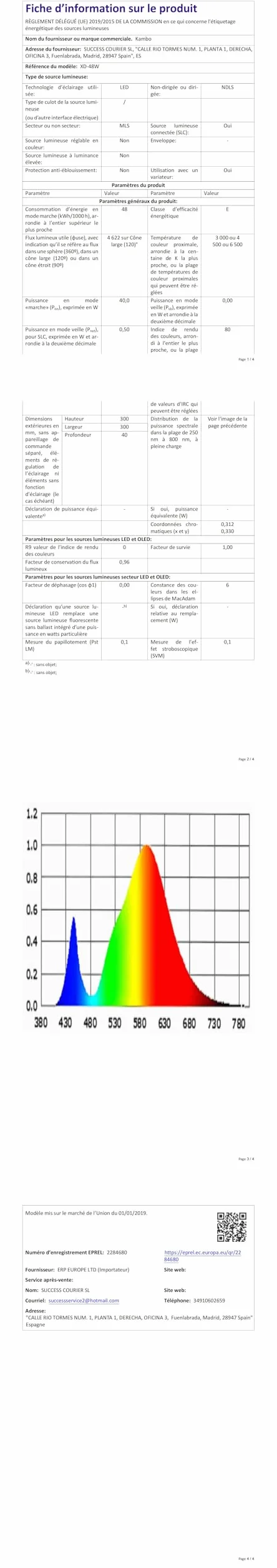 Kambo Lámpara de Techo LED 48W 4320LM Blanco Frío 6500K Plafón Cuadrada Moderno