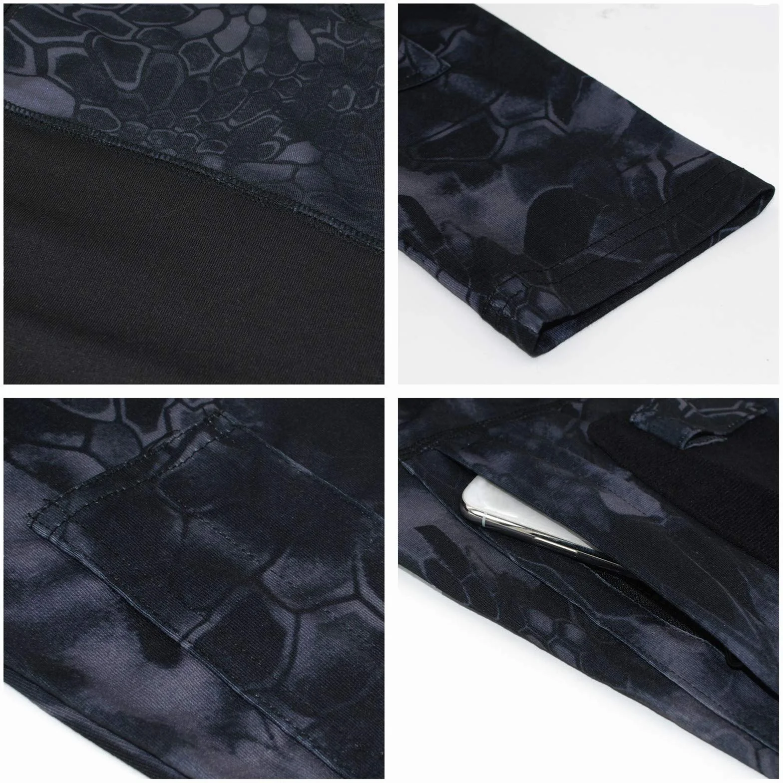 Camisa táctica de manga larga con cremallera 1/4 para hombre, estilo militar, camisa de combate con bolsillos, airsoft, caza, camping