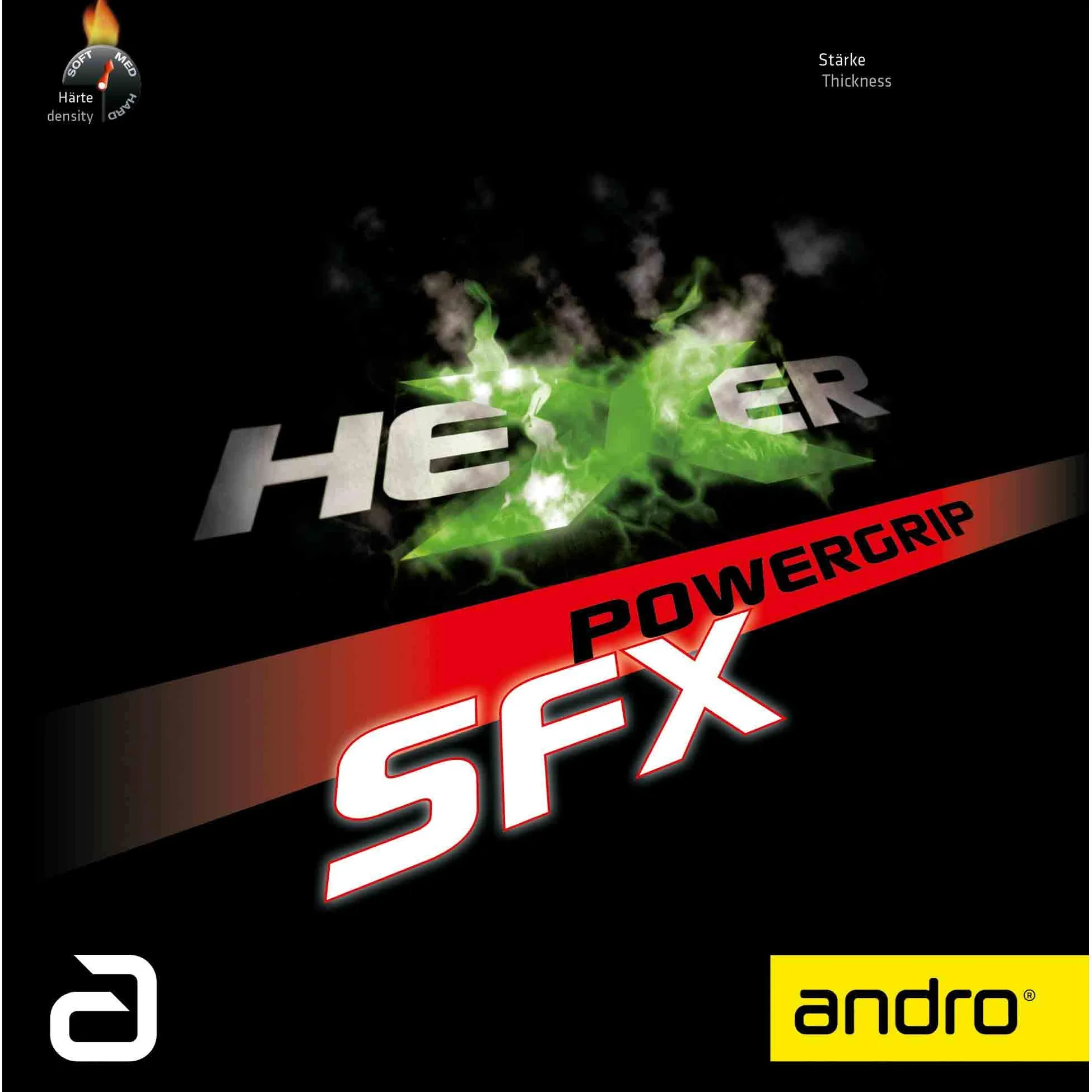 Andro Cover Hexer Powergrip SFX, Verde, 2,1 mm