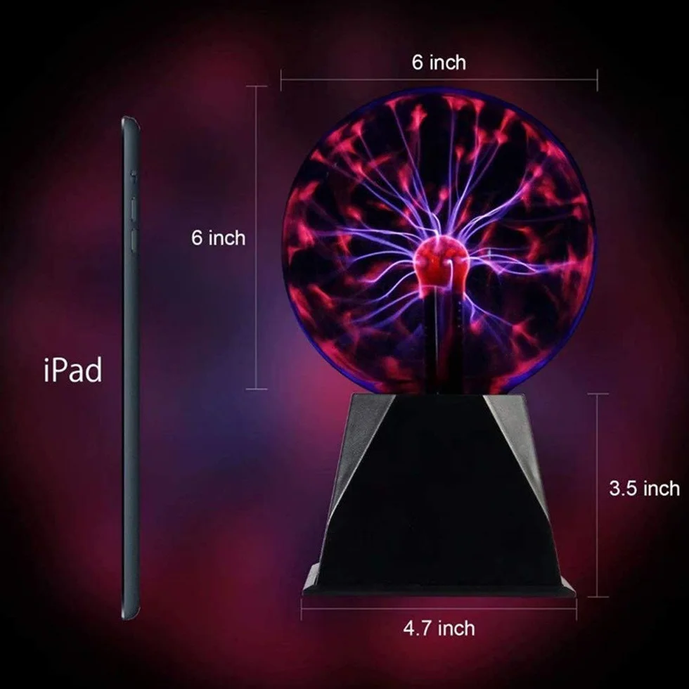 DELIPOP Plasma Ball 6 Pulgadas Sensible al Tacto Lámpara Mágica 220V Luz Roja