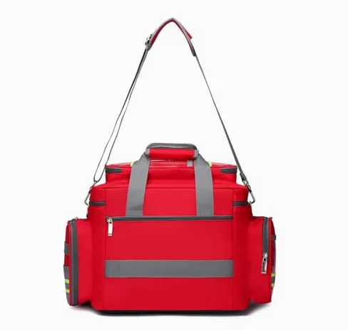 Bolsa de primeros auxilios vacía profesional con separadores desmontables para emergencias médicas y atención médica en el hogar