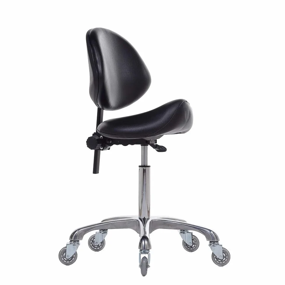 Taburete hidráulico giratorio con soporte dorsal, altura ajustable, 204 kg para salón de belleza