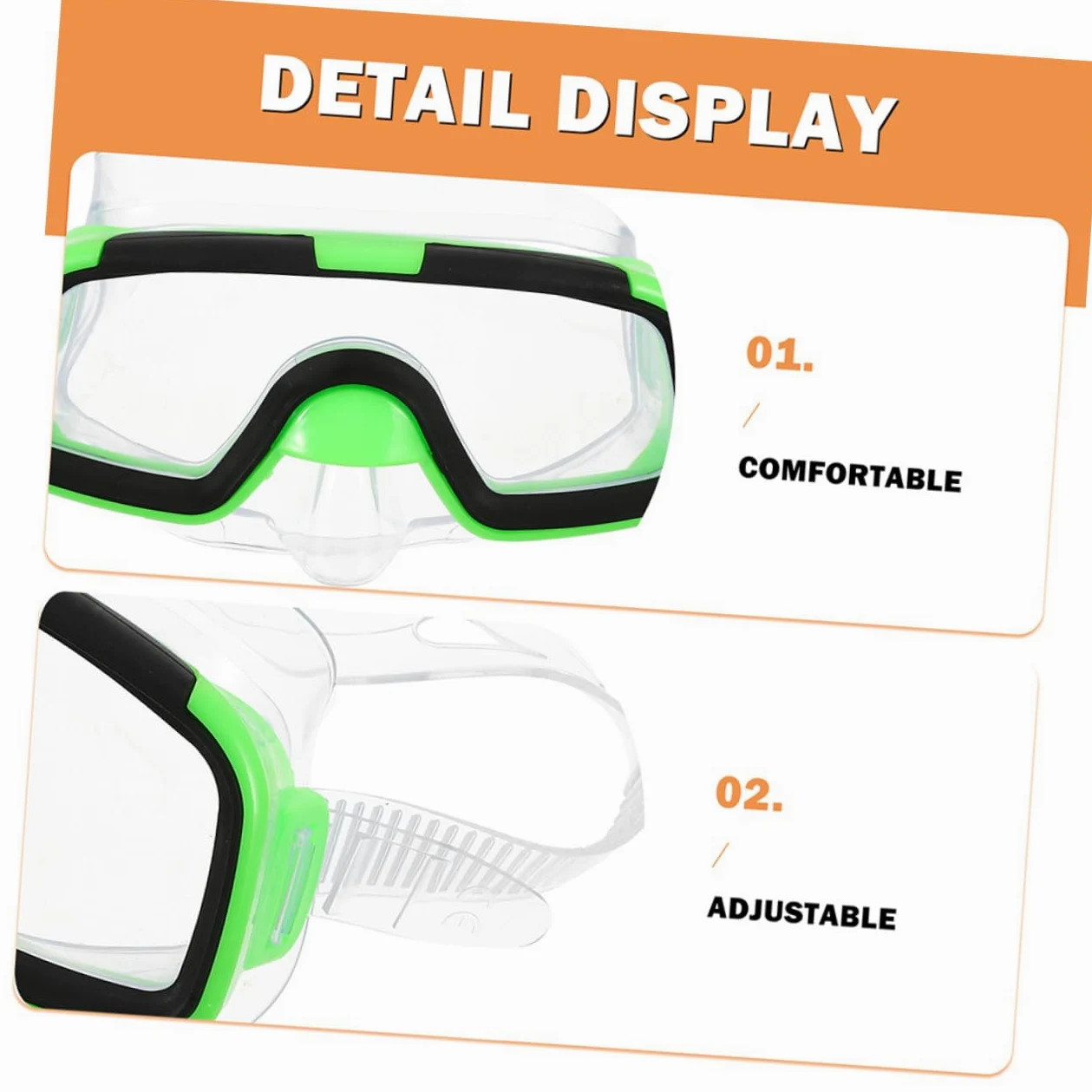 ULTECHNOVO Gafas de Buceo para Snorkel Portátil Equipo de Snorkel Compacto Gafas de Buceo Protector Nasal para Nadar Playa