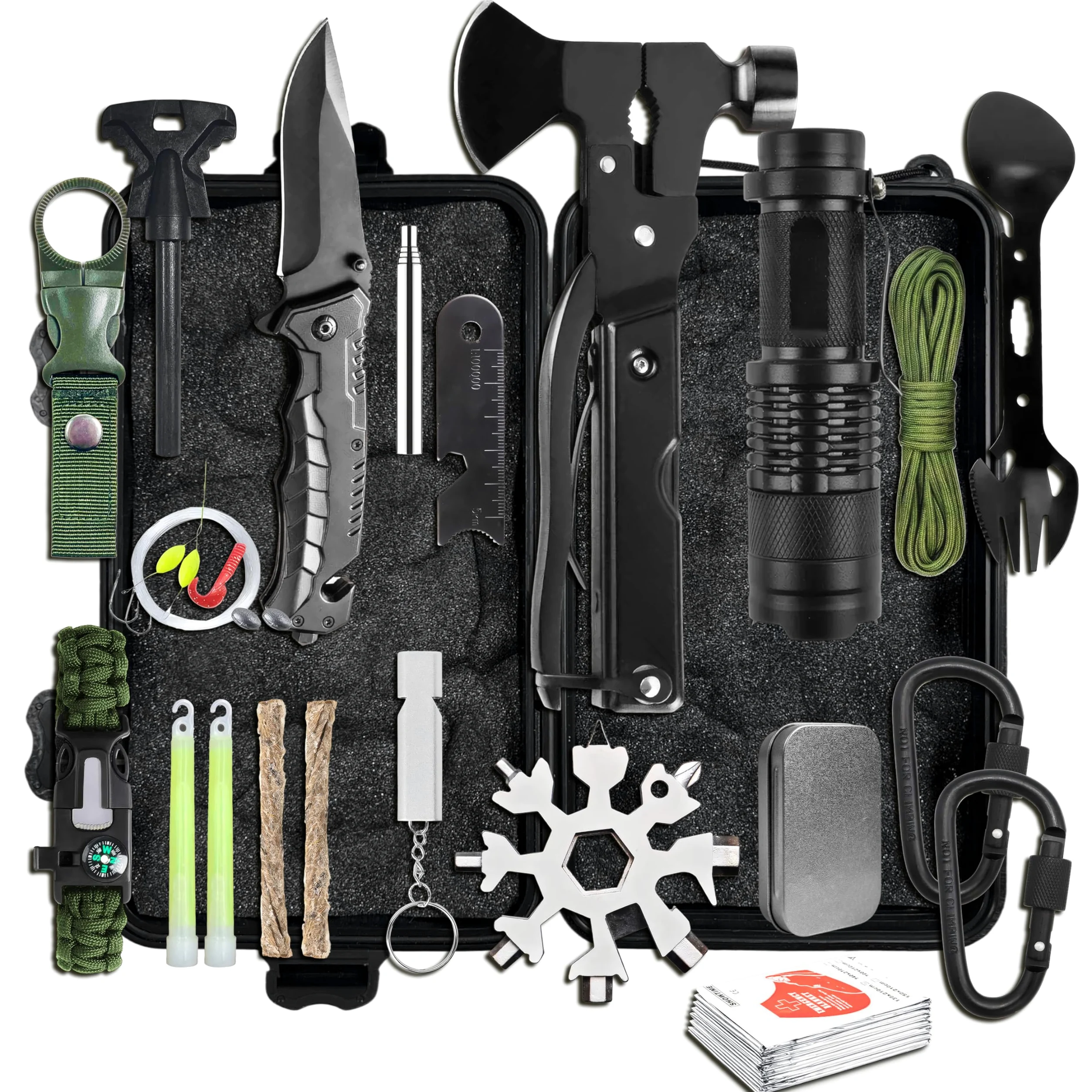 Kit de supervivencia 20 en 1, equipo de emergencia, kit de supervivencia militar de alta calidad, paquete de supervivencia, mochila de emergencia llena, equipo para exteriores, set de supervivencia