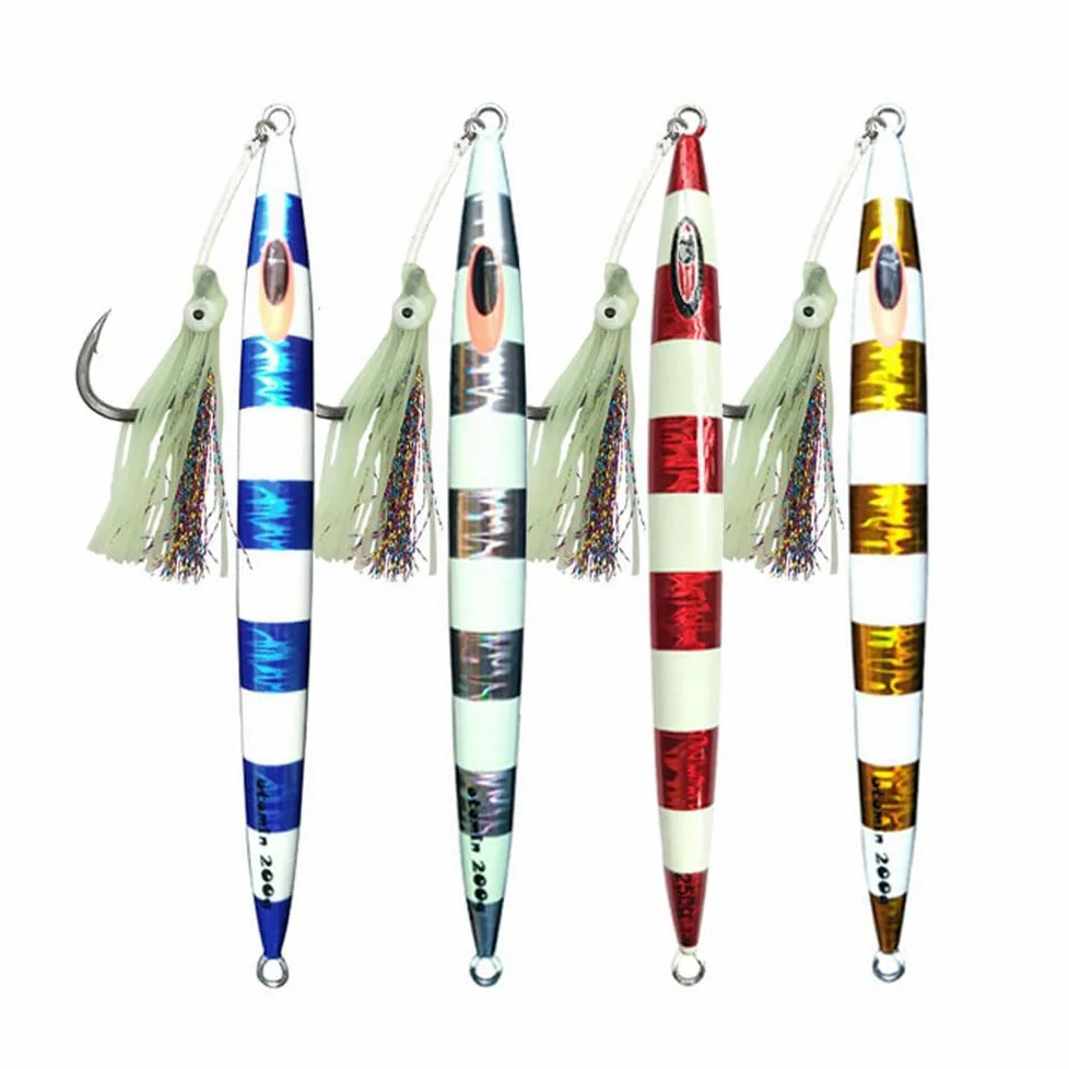 Señuelos de atún de lanzamiento de metal lento con velocidad de brillo vertical Jigging señuelos de atún cebos artificiales de agua salada rápidos Jigging tapones de pesca 200g-400g