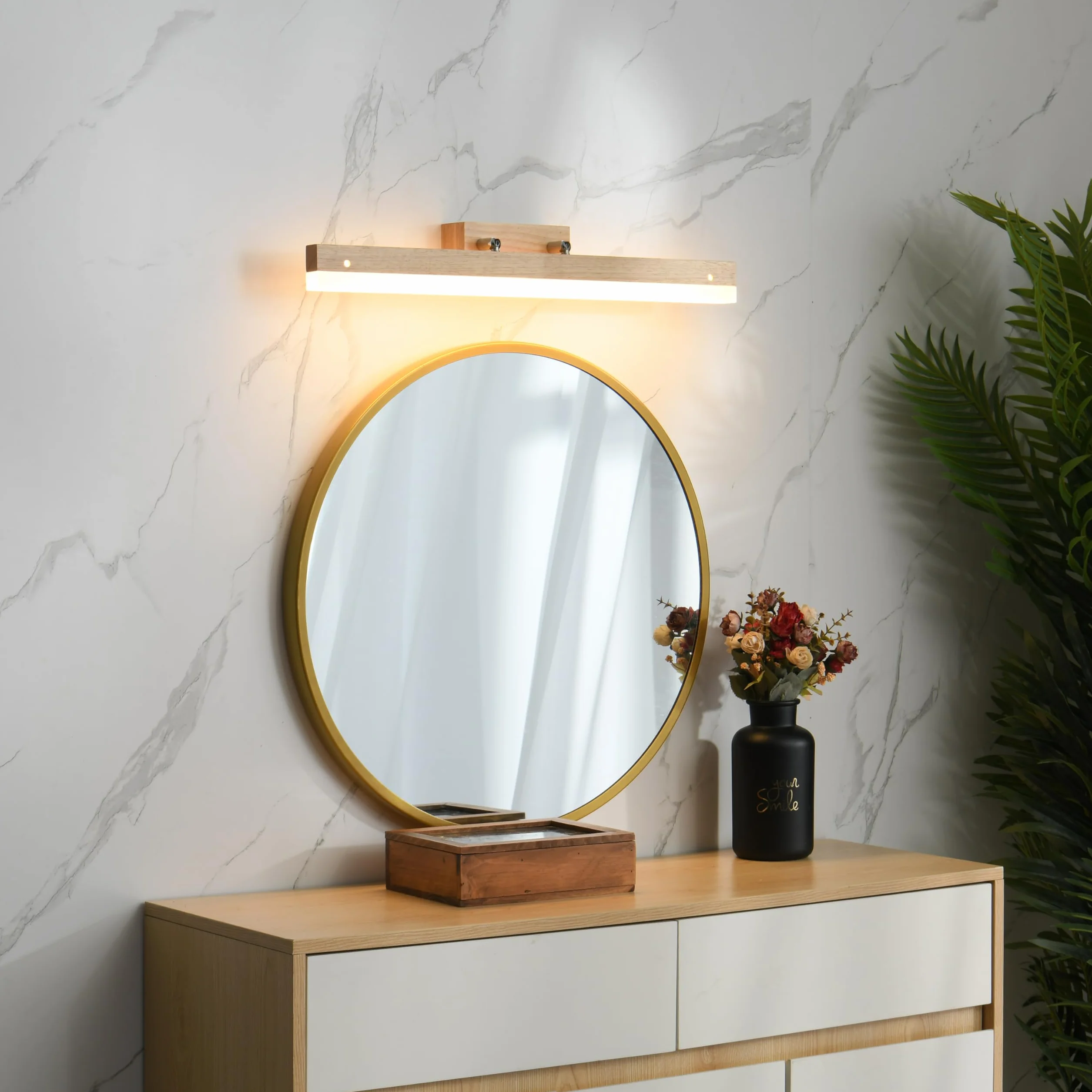 Aplique espejo baño LED 60cm 9W 720LM 3000K IP44 Rotación 180°