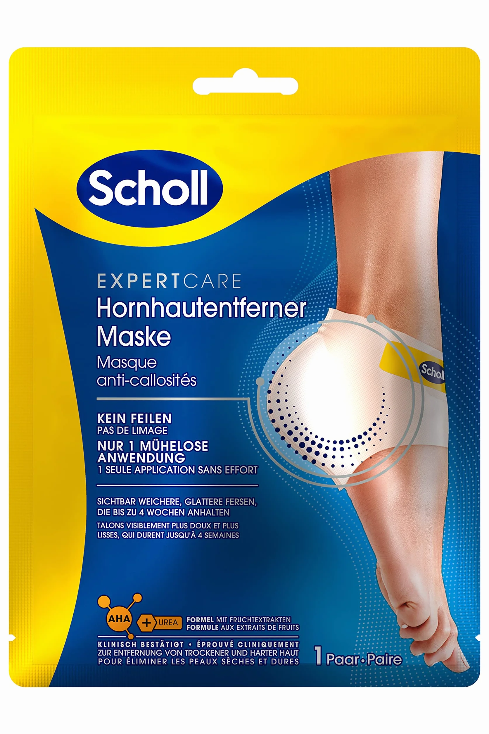 Scholl Máscara exfoliante eliminar callos calcetines pies suaves