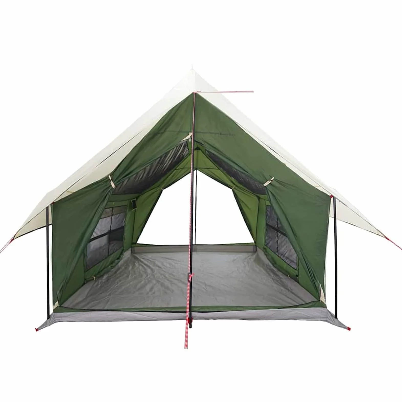 HOMELEN - Refugio para acampada para 5 personas, impermeable, de poliéster verde, tamaño familiar, resistente a la intemperie con lluvia extraíble, puerto eléctrico y ventilación para patio