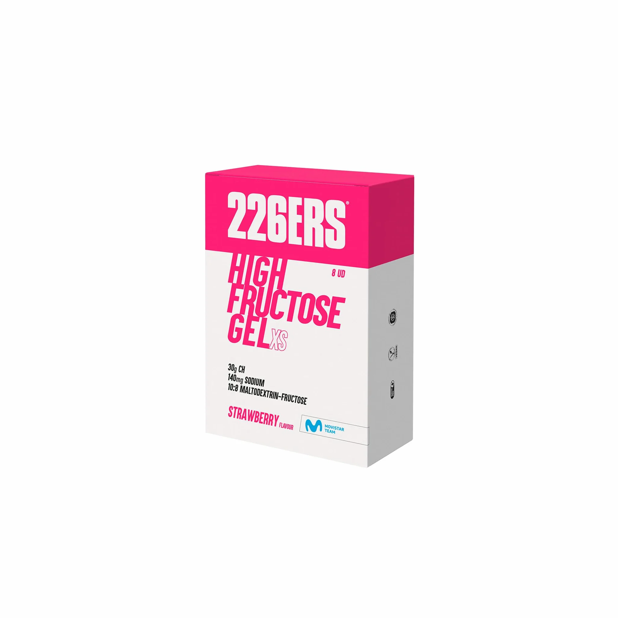 226ERS High Fructose XS Gel Energético Fresa 8x44g Vegano Sin Gluten