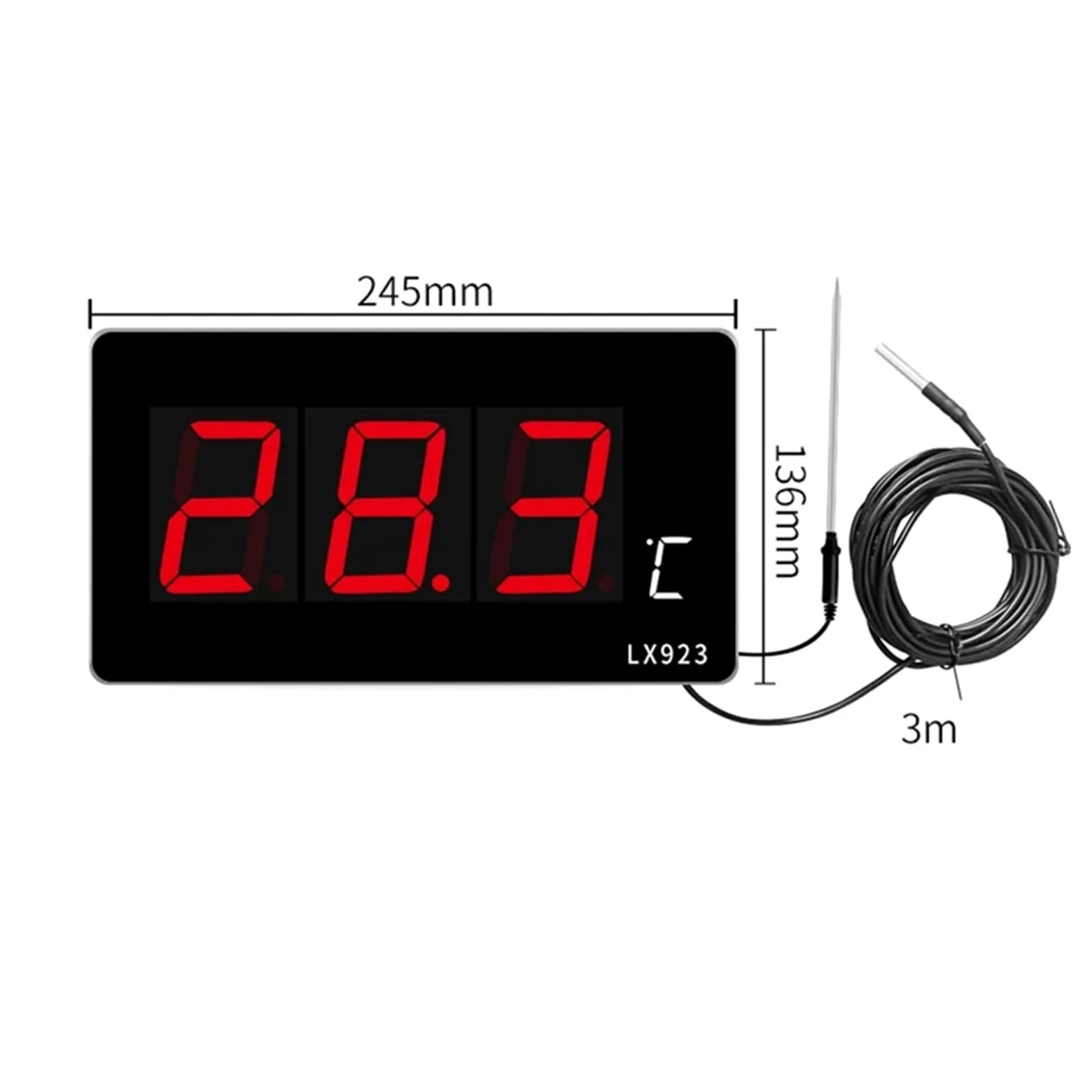 TermóMetro De Temperatura Del Agua Termómetro For Acuario Con Pantalla LED Y Sonda Impermeable. Adecuado For Peceras Y Ambientes Exteriores.
