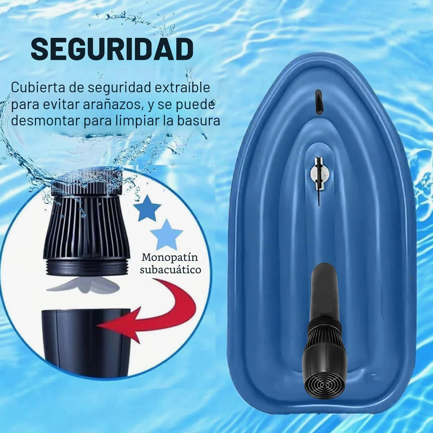 Moto acuática inflable eléctrica, kit de bote combinado inflable con motor SUP, propulsor a control remoto, bolsa de almacenamiento para asa y propulsor, capacidad máxima de 330 lb,500W10A