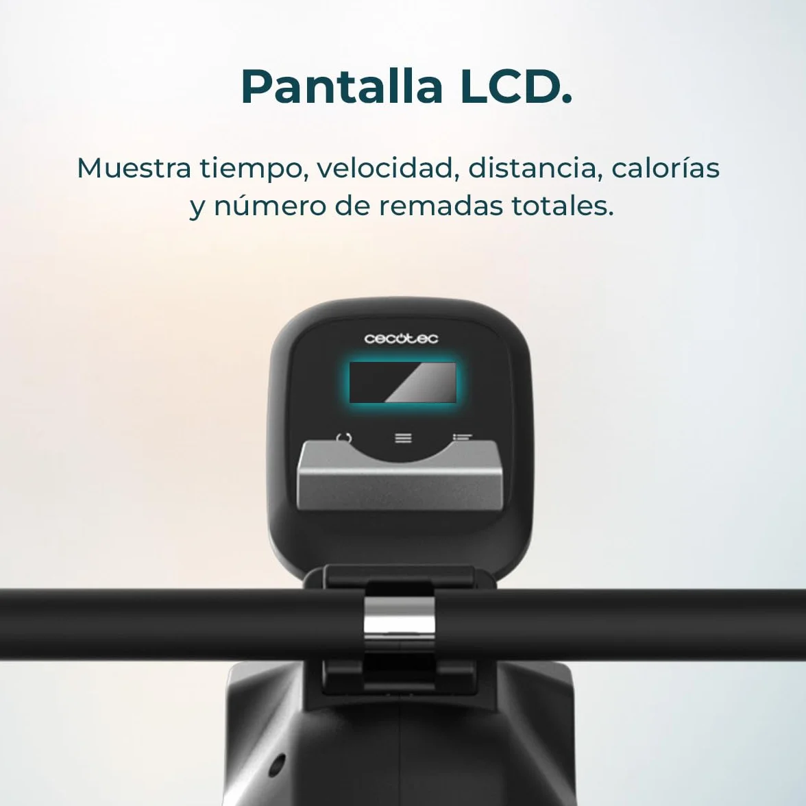 Cecotec Máquina de remo DrumFit Rower, Resistencia Magnética, 10 Niveles, Volante de Inercia, Deslizamiento Silencioso, Display LCD, Diseño compacto y Ruedas