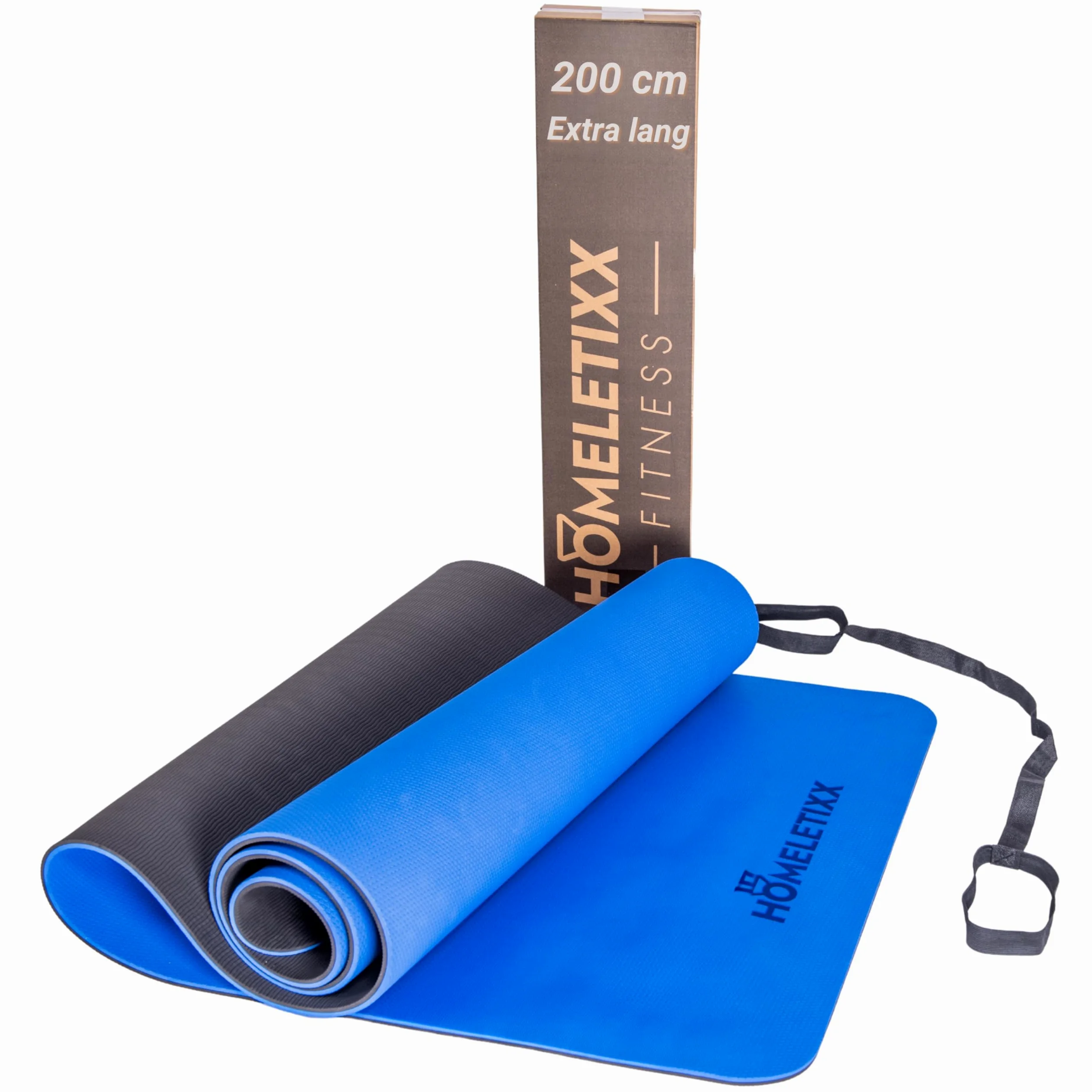 Esterilla de fitness de 200 cm, extra larga, antideslizante, esterilla de yoga y esterilla deportiva XL de 2 m de TPE premium para entrenamiento en casa y gimnasia, esterilla de entrenamiento para