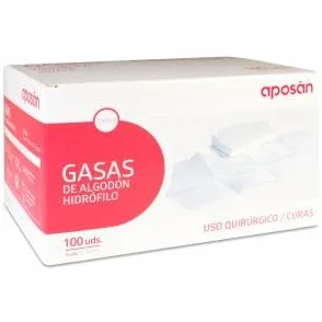 Aposán Gasas Estériles Algodón Hidrófilo 100 unds