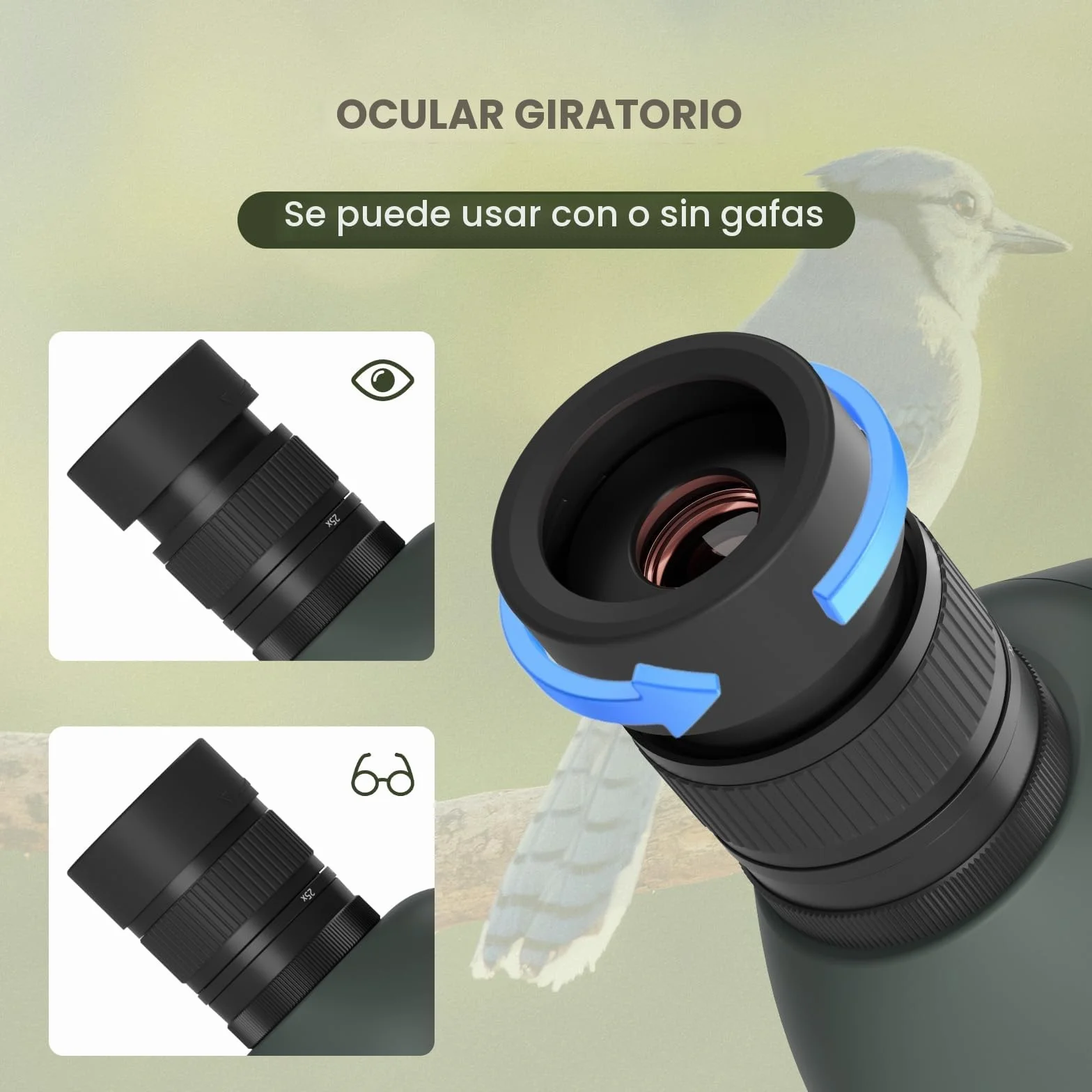 Svbony SV28 25-75x100mm Telescopio Terrestre con Trípode, Gran Campo de Visión Imágenes Claras y Brillantes, HD Bak4 FMC Telescopio Terrestre con Adaptador, para Tiro al Blanco, Observación de Aves