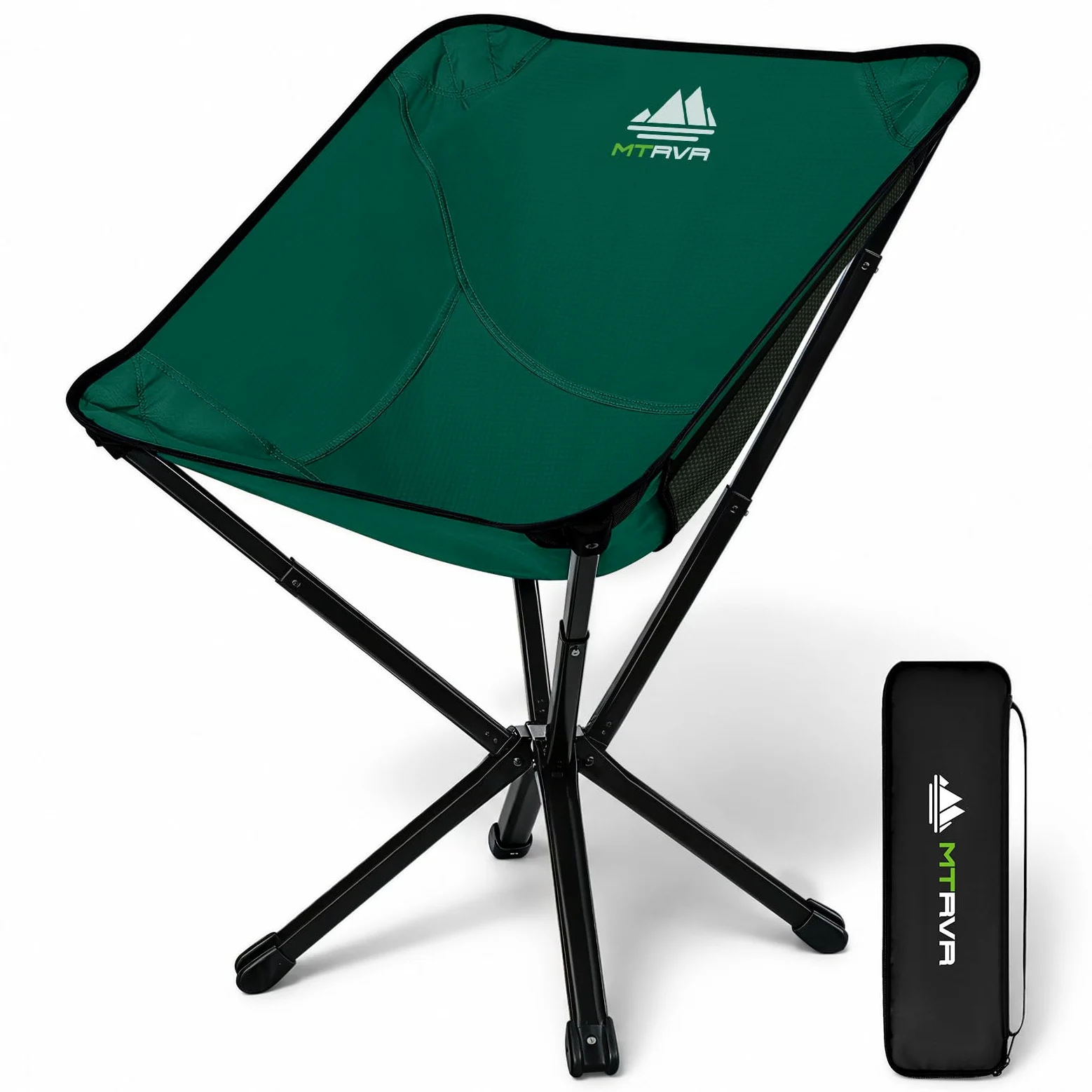 MTRVR Silla de camping plegable ligera con diseño compacto de una pieza, instalación rápida, marco de aluminio estable, silla portátil con bolsillo para viajes, senderismo y descansos cortos al aire