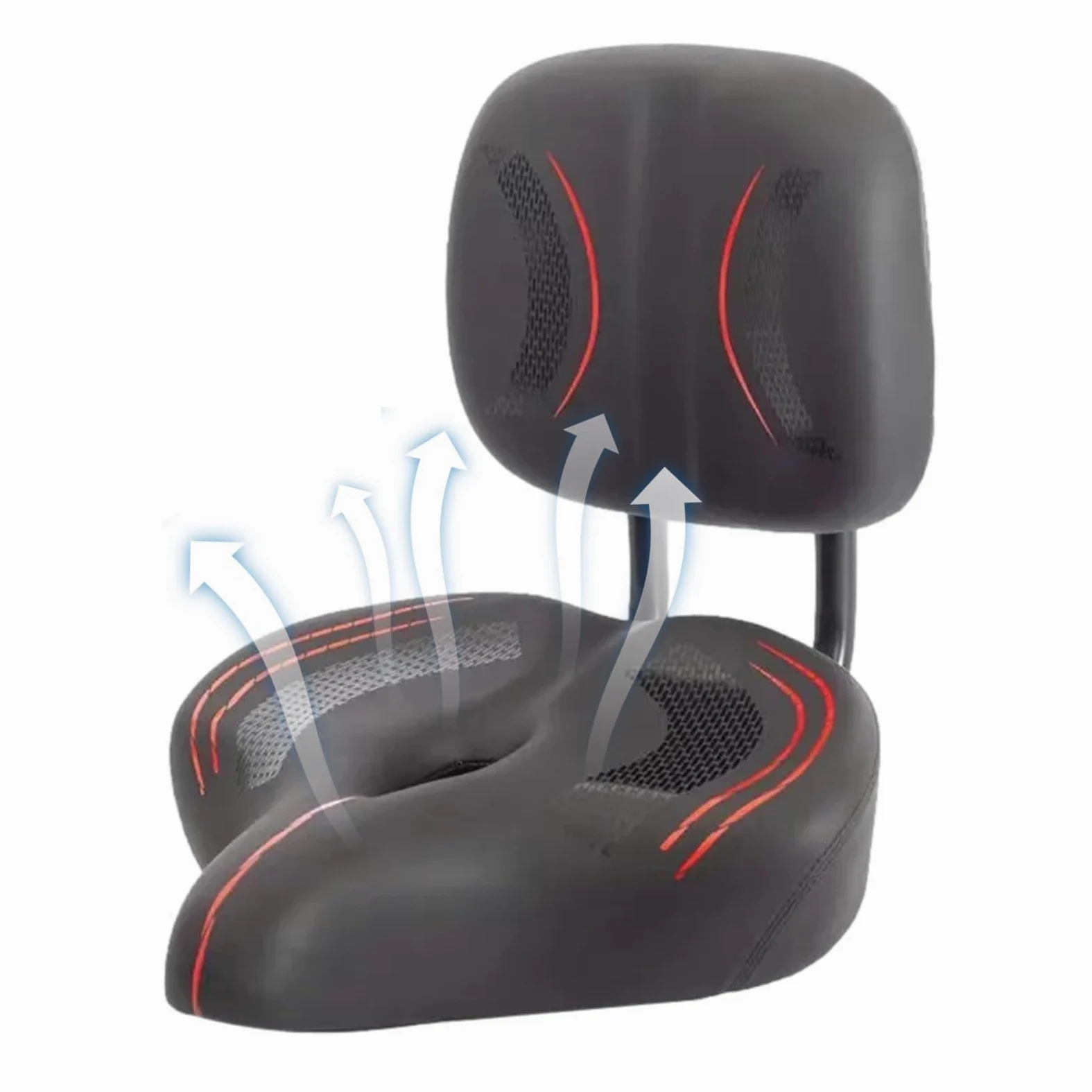 Sillín de asiento de bicicleta con respaldo y espuma viscoelástica que absorbe los golpes para bicicletas de carretera Uozonit
