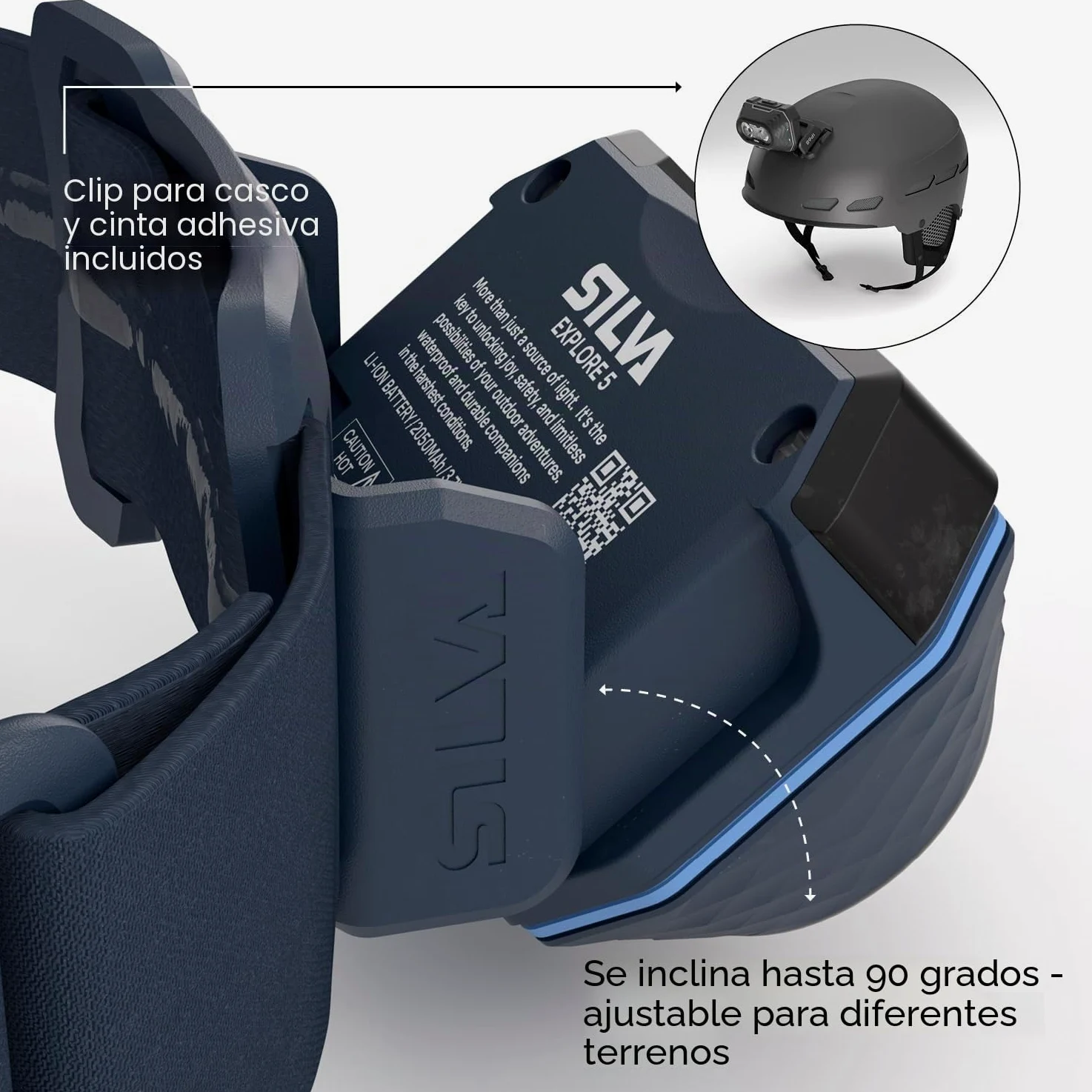 Silva Linterna frontal alimentada por pilas, recargable USB-C, explora la lámpara de cabeza de 5 a 700 lúmenes, 4 niveles de brillo, LED blanco, rojo y naranja, indicador de batería, linterna frontal