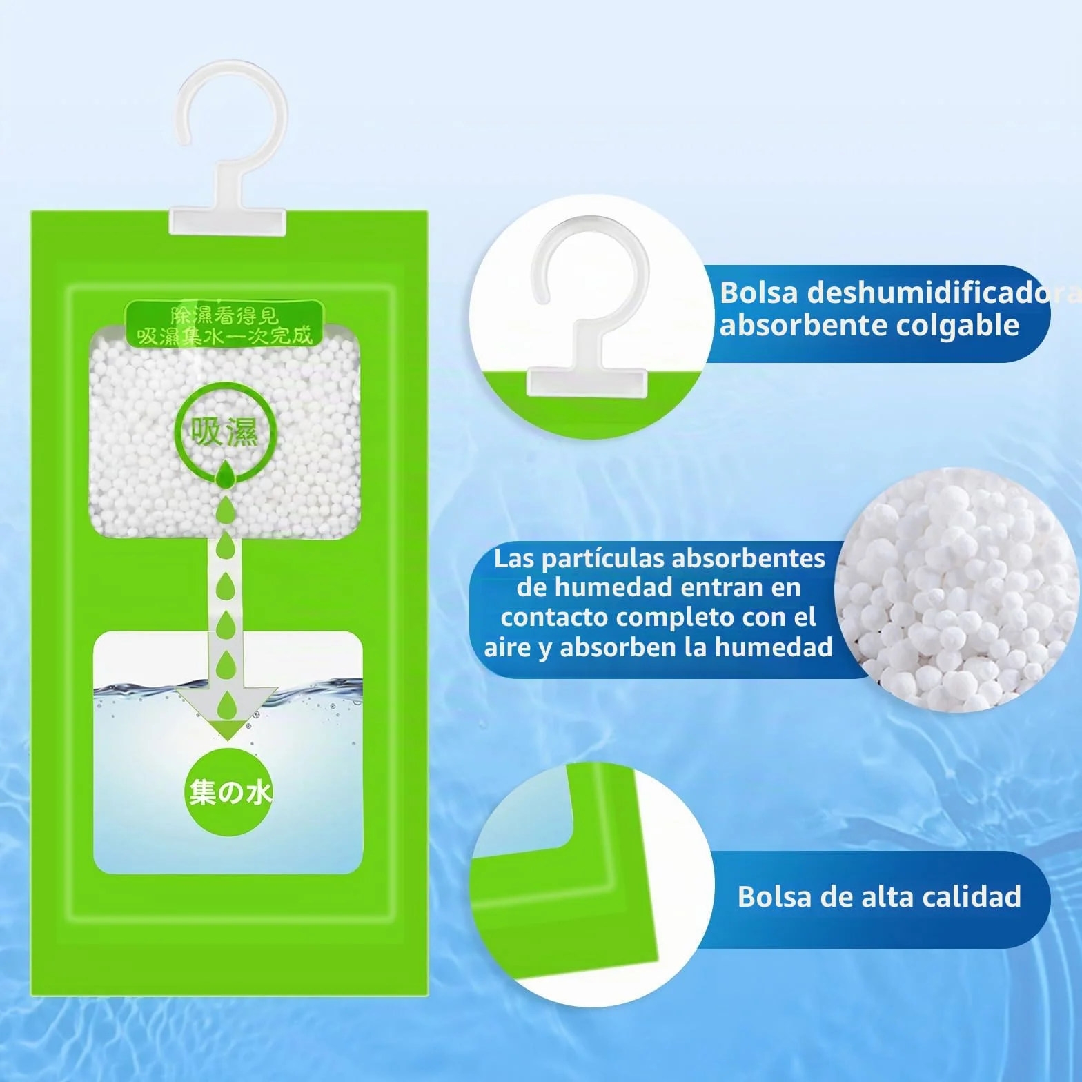Bolsas de deshumidificación 100 g para armarios sótanos dormitorios baños