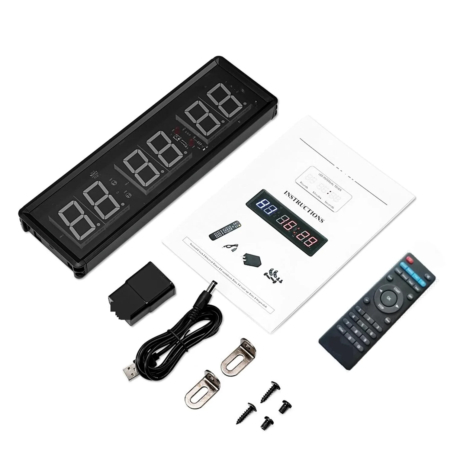 Temporizador De Entrenamiento Gimnasio Portátil, Reloj Fitness con Cuenta Atrás/Arriba, Cronómetro Intervalos Garaje Deportivo Remoto Precision Timing