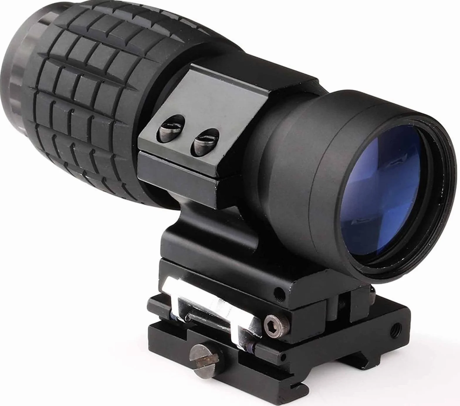 3X - Lupa de Alcance con Vista abatible a un Lado, desmontaje rápido, Compatible con riel Picatinny Weaver de 20 mm