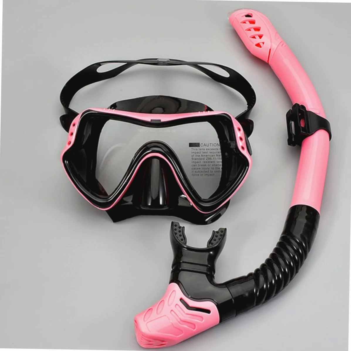 Gafas de Snorkel para Niño Tubo de Respiración, Rosa | Silicona, Diseño Sola Ventana, Drenaje Unidireccional, Correa Elástica Alta