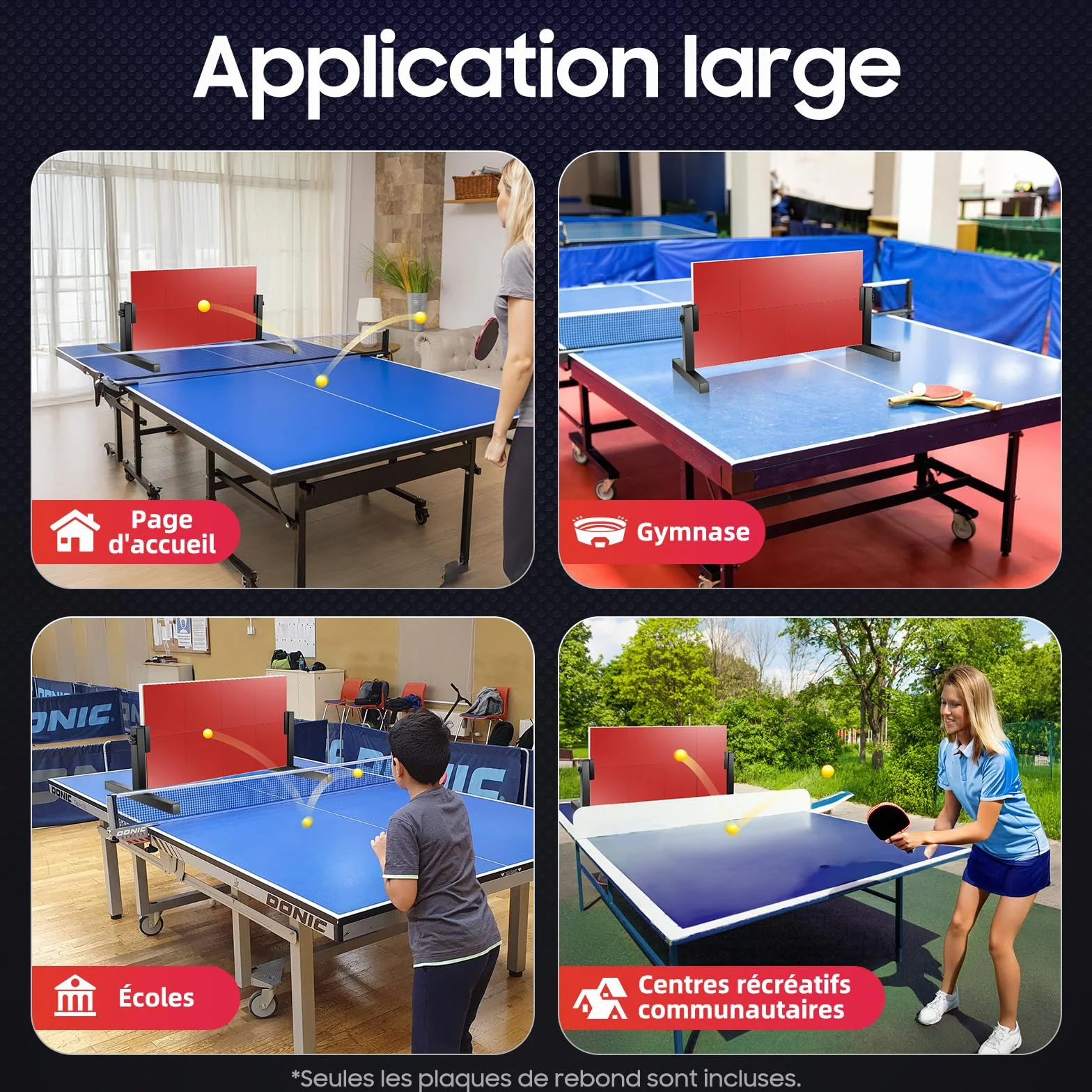 Tabla de Rebote de Tenis Mesa con 8 Bloques para Entrenamiento