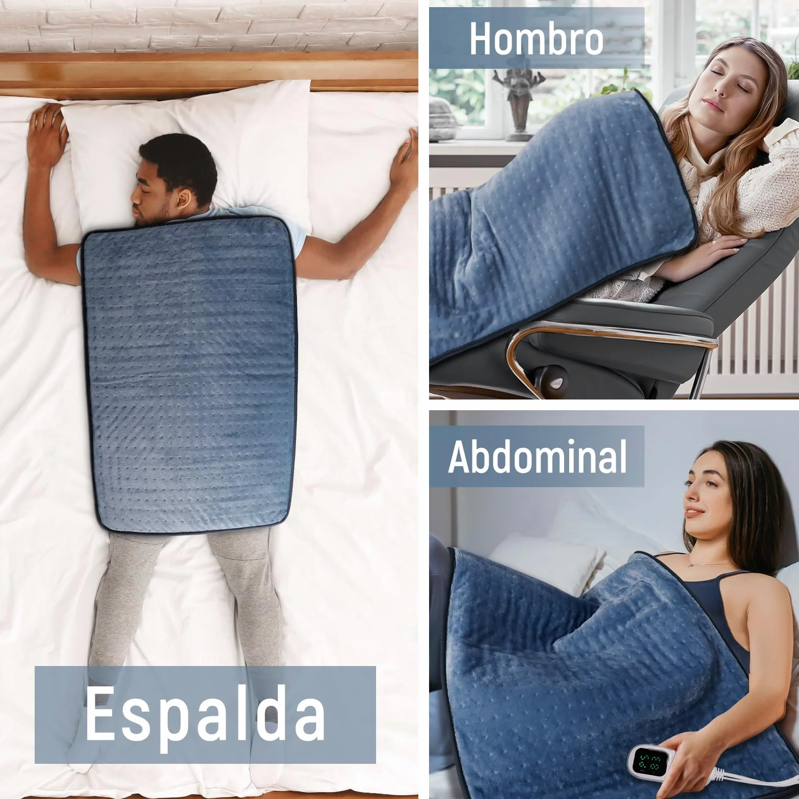 Manta Eléctrica 60x80 cm Almohadilla Térmica con 6 Niveles y Apagado Automático