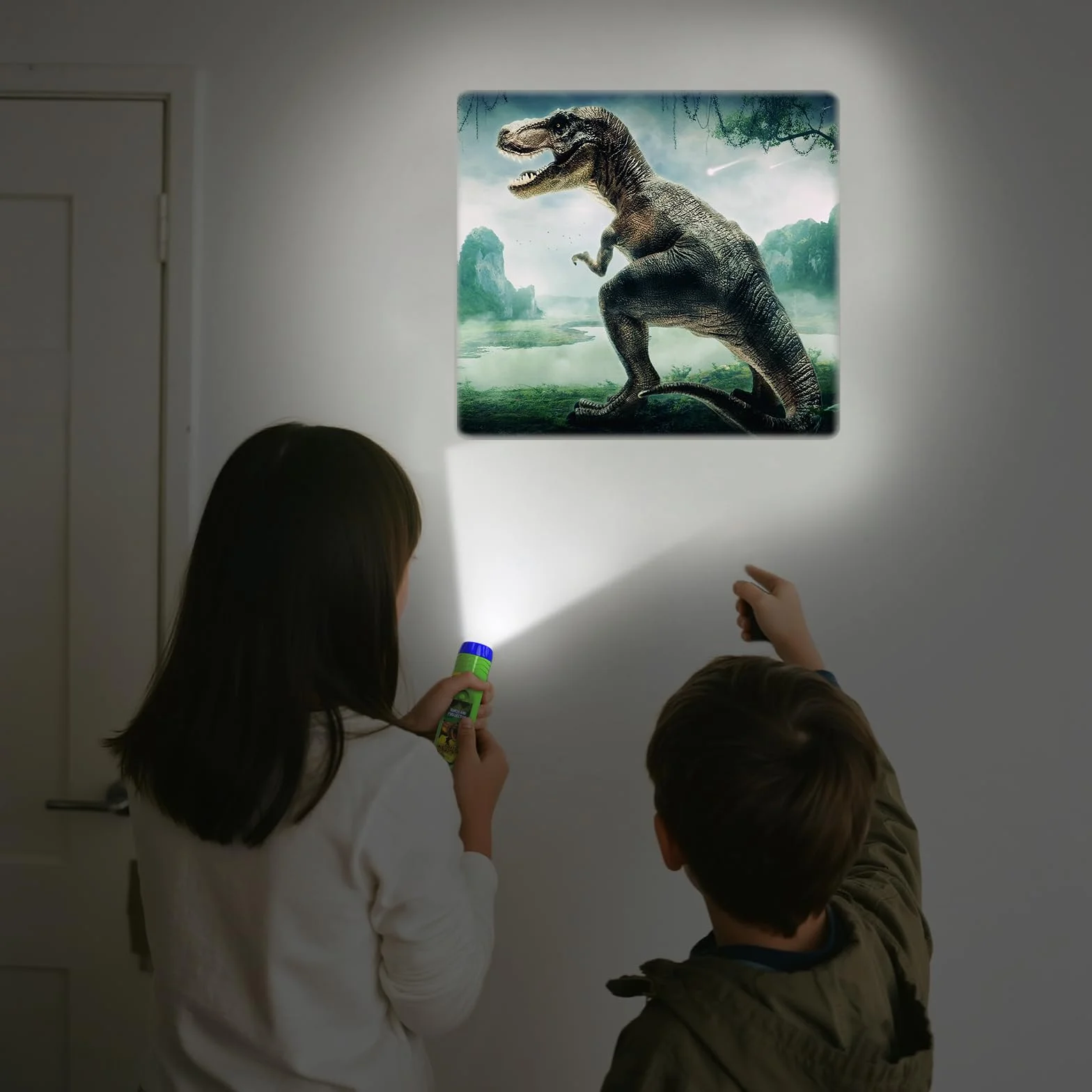 Pup Go Dinosaurio Linterna Proyector para Niños 3+ Años, 3 Discos 24 Imágenes, Juguete Educativo Ciencia