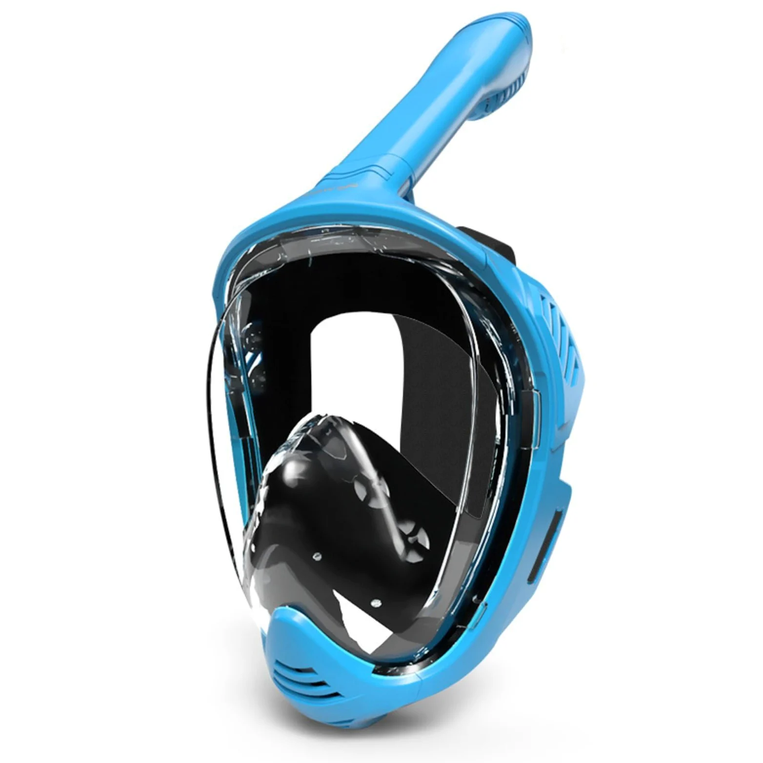 Baoblaze Máscara de Buceo con Snorkel Completo Gafas Visor con Tubo Seco Que Bloquea de Visión Amplia y Silicona Confortable Estructura Plegable Adecuada para , Azul , XL