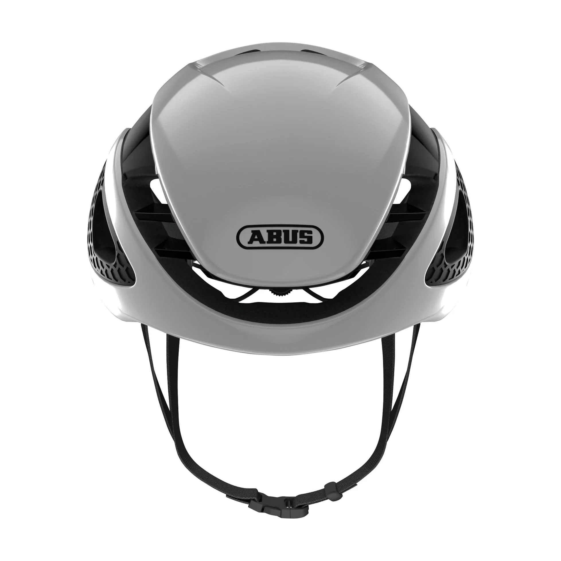ABUS Casco de Ciclismo Gamechanger, Blanco, Talla M | Casco con correas aerodinámicas, sistema de ventilación, soporte para gafas y abertura para coleta