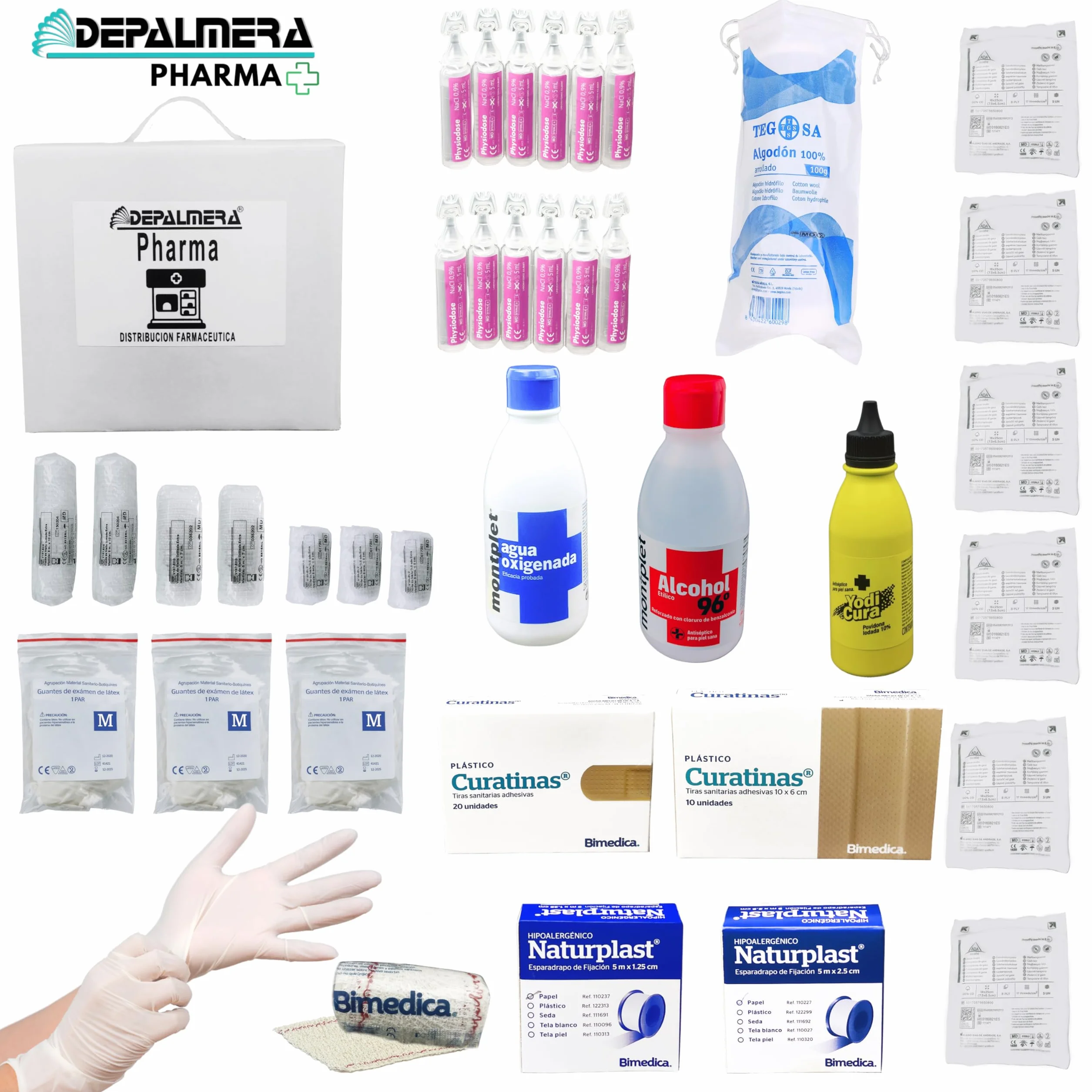 Kit de Reposición para Botiquín de Primeros Auxilios Homologado, Accesorios para Armario o Maletín