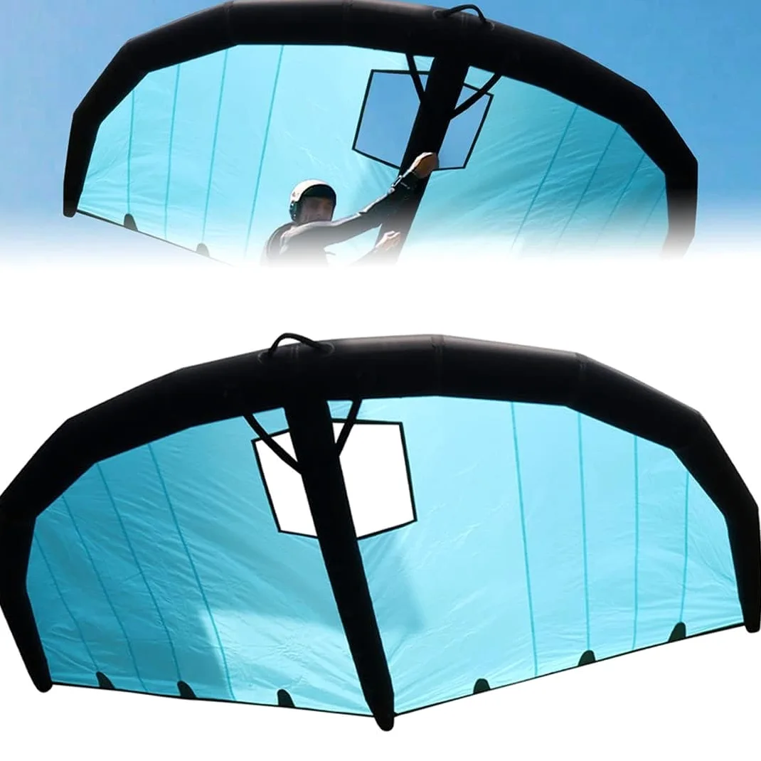 Cometa De Ala De Aluminio, Cometa De Kitesurf De Ala Inflable De Mano For Surf En La Nieve, Surf De Esquí Y Tiene Una Mochila, Correa De Surf Y Kit De Reparación, For Adultos Y Niños(Withoutwindow,5m²