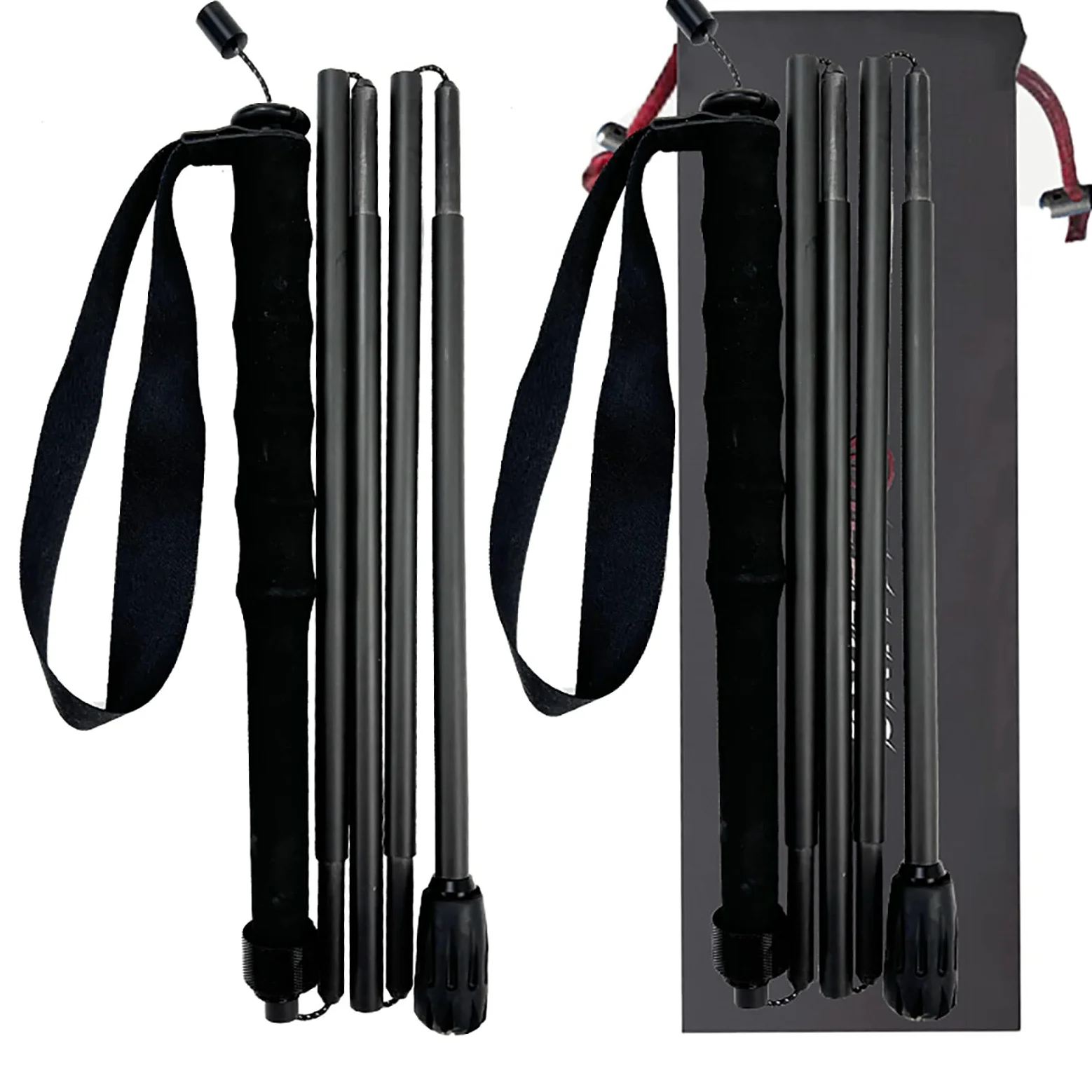 Bastones de Trekking Plegables de Fibra de Carbono, Ligeros, Plegables, 110 g, 5 Secciones, Paquete de 2, 110 cm, para Caminar, Senderismo y Acampada.