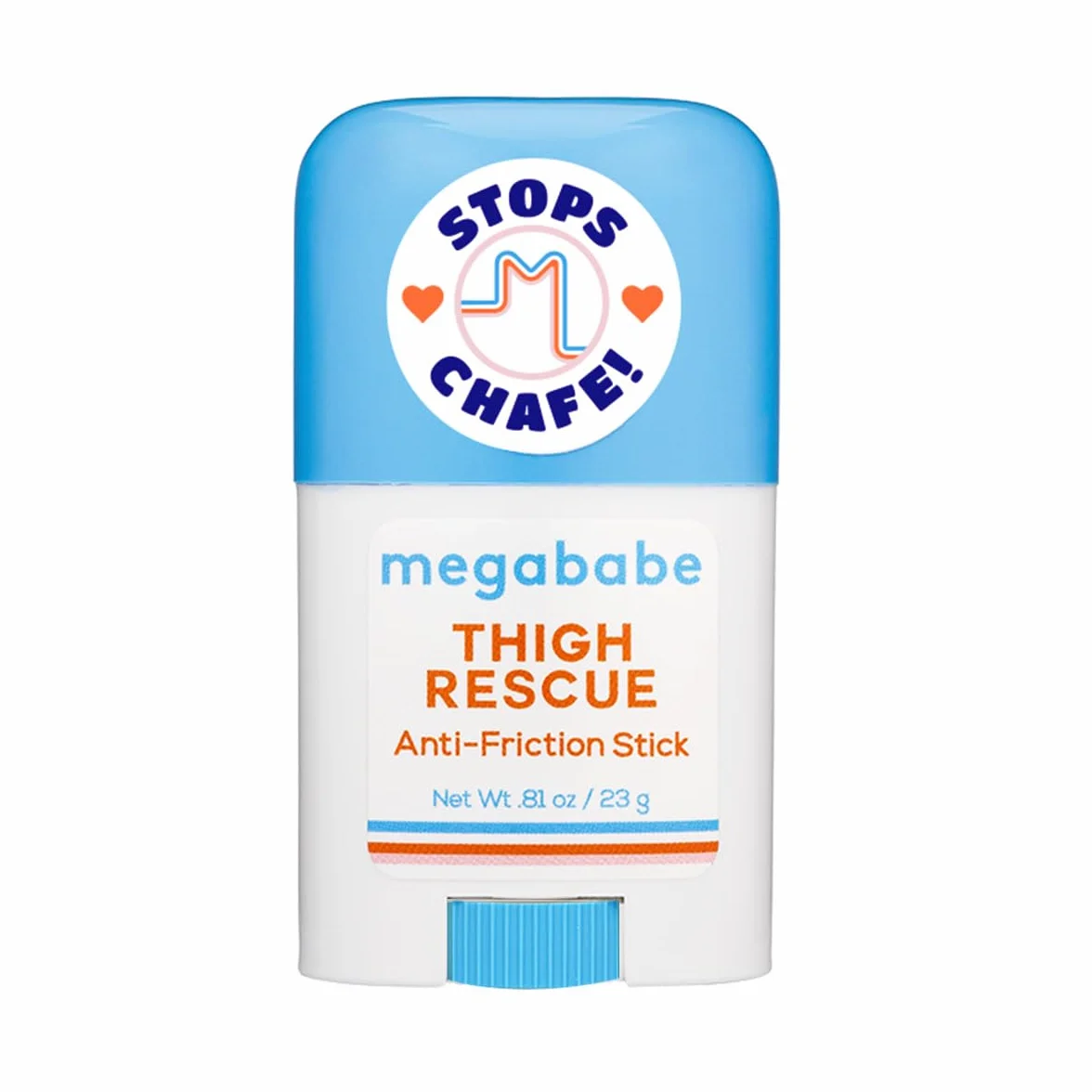 Megababe Mini Thigh Rescue Anti Chafe Stick - Tamanho de Viagem com Aloe, Romã e Óleo de Semente de Uva