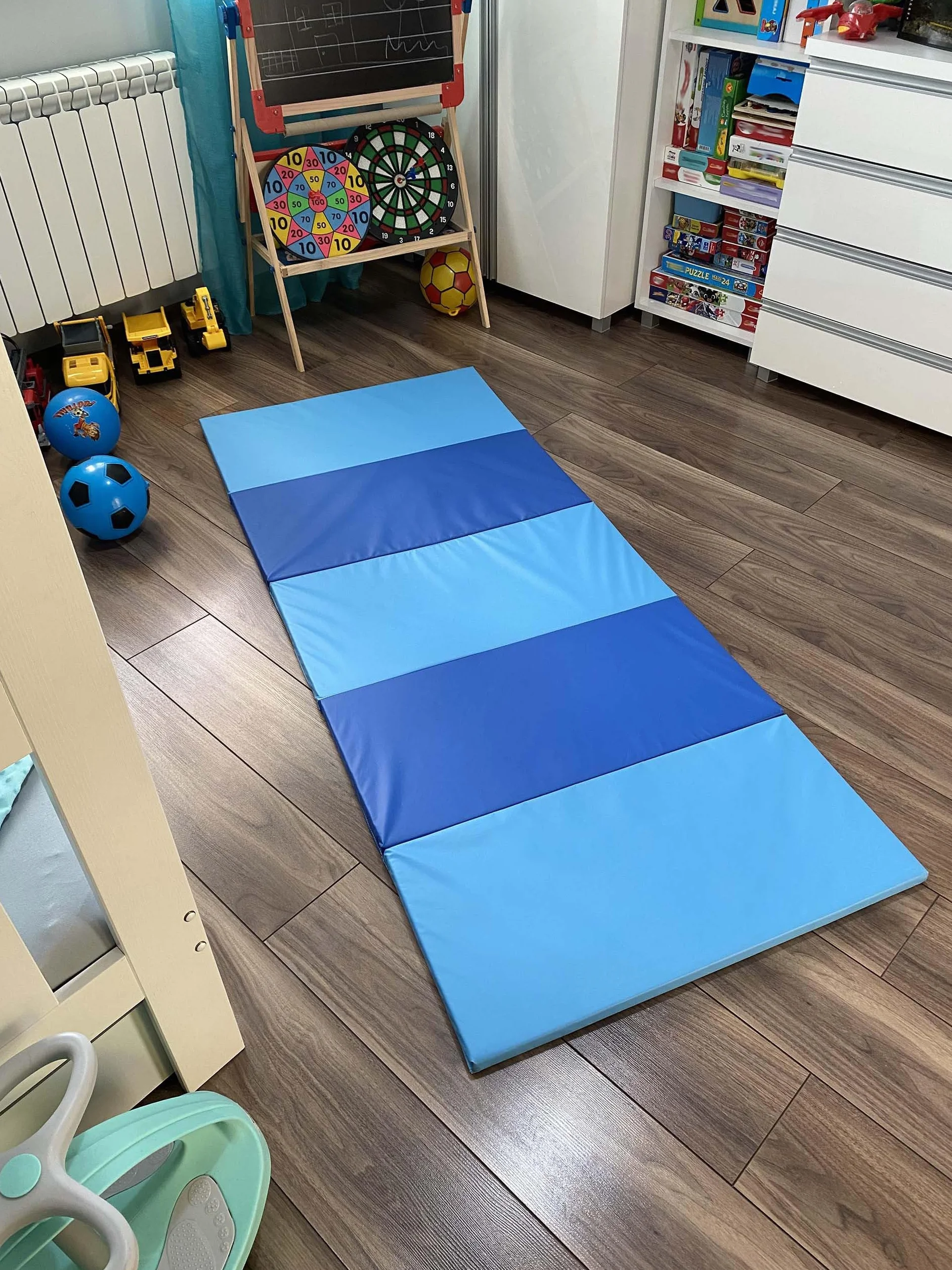PLUFSIG Colchoneta de gimnasia plegable 78x185 cm Azul