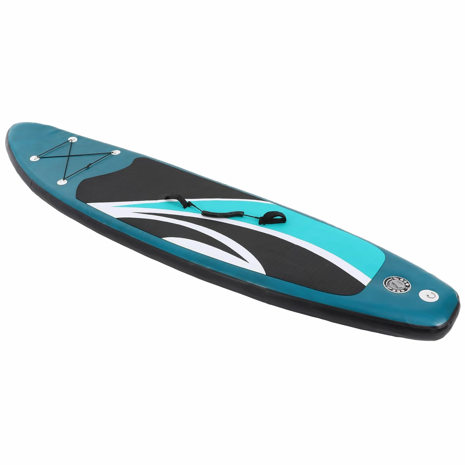 Juego de tabla inflable de hasta 150 kg, equipamiento deportivo para deportes acuáticos | Stand Up Paddling Board, Green Surfboard-Set Stabil Leicht VollSet Tragetasche Paddling Finnen Luftpumpe Leash Repair Kit