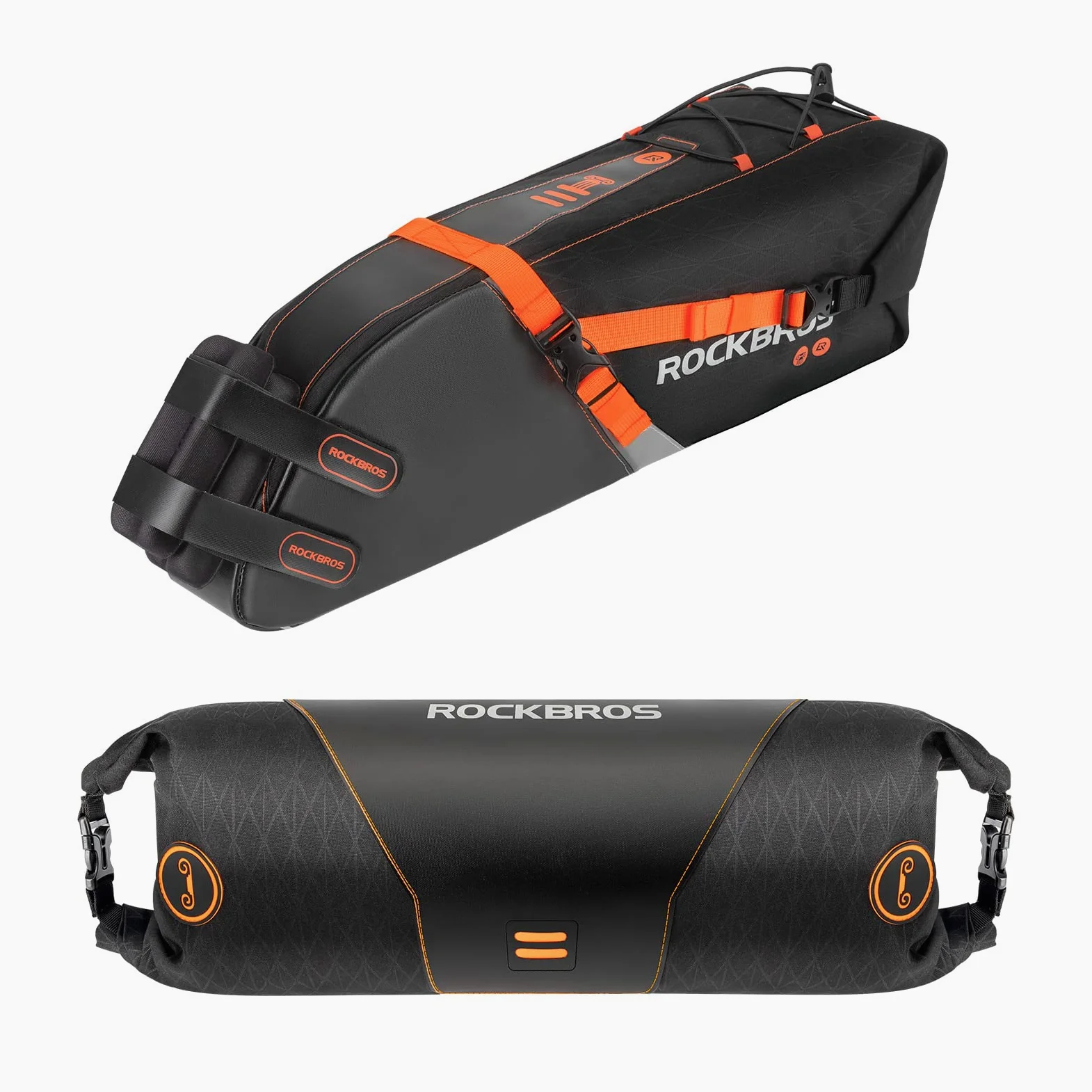 ROCKBROS Bolsa para Bikepacking Impermeable Gran Volumen 2L/3.5L/10L, Bolsa Manillar/Cuadro/Sillín para Bicicleta de Montaña y Carretera, Accesorios de Ciclismo