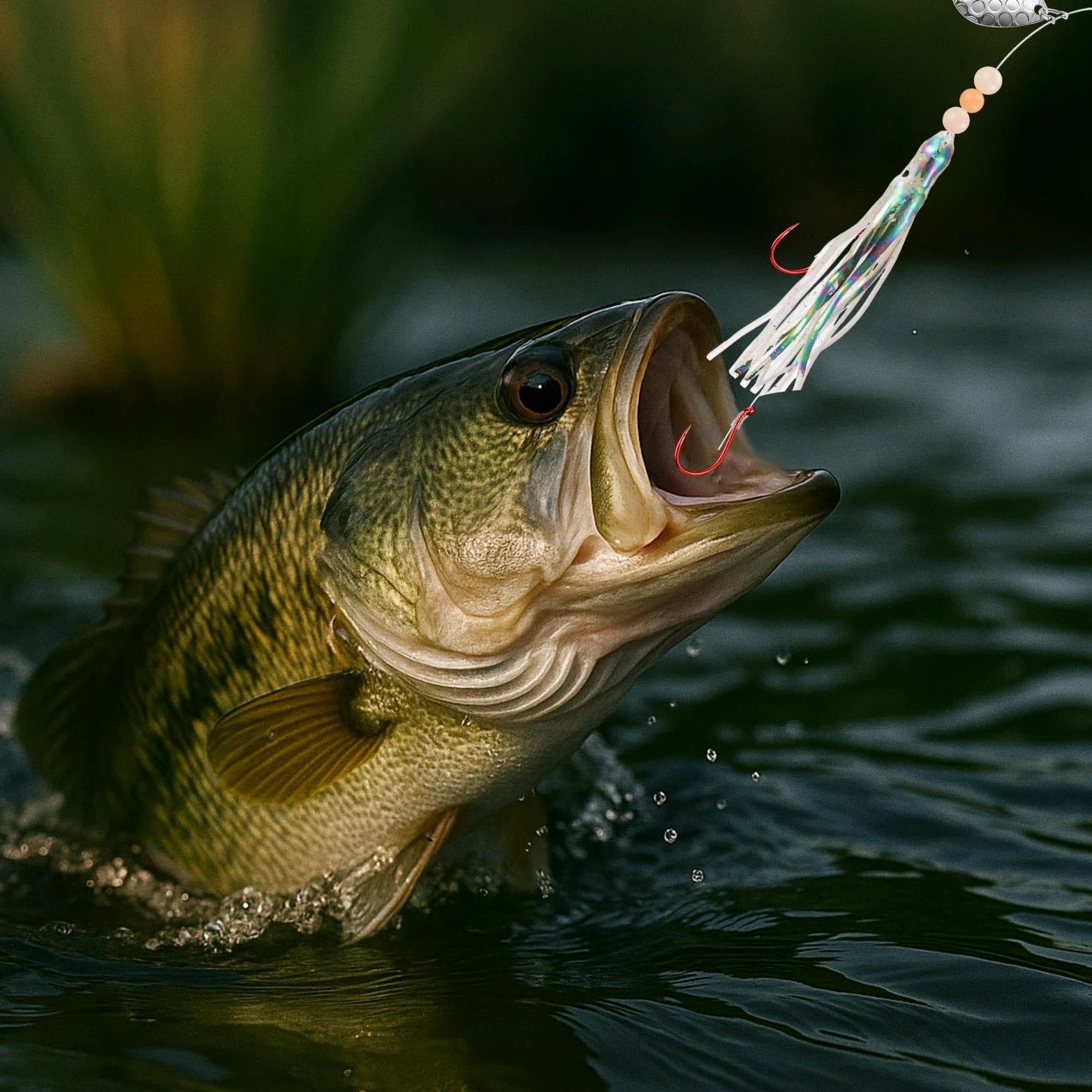 Glow Fresh Water Kokanee - Señuelos de salmón con ganchos de pulpo preaparejados, cuchillas giratorias, faldas sintéticas Kokanee Hoochies para pesca de salmón