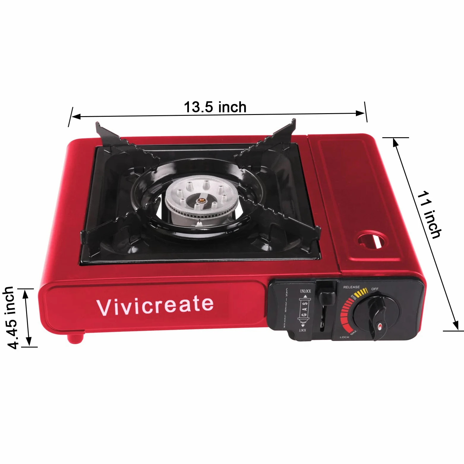 Vivicreate Estufa portátil, estufa de camping, estufa de butano, estufa al aire libre (rojo)