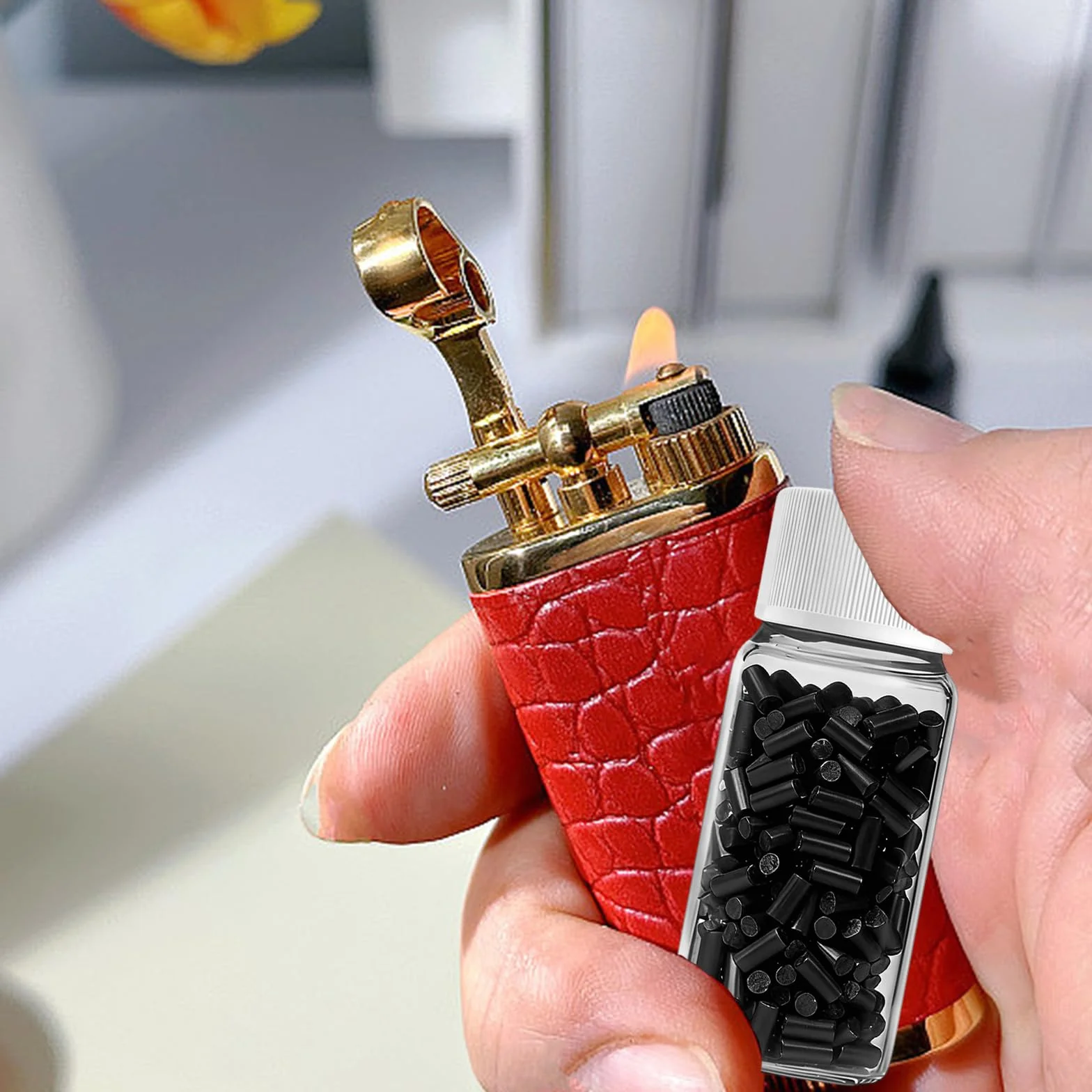 600 Piezas Pedernal Mechero 2,2 mm Universales para Encendedores Zippo Clipper Negro