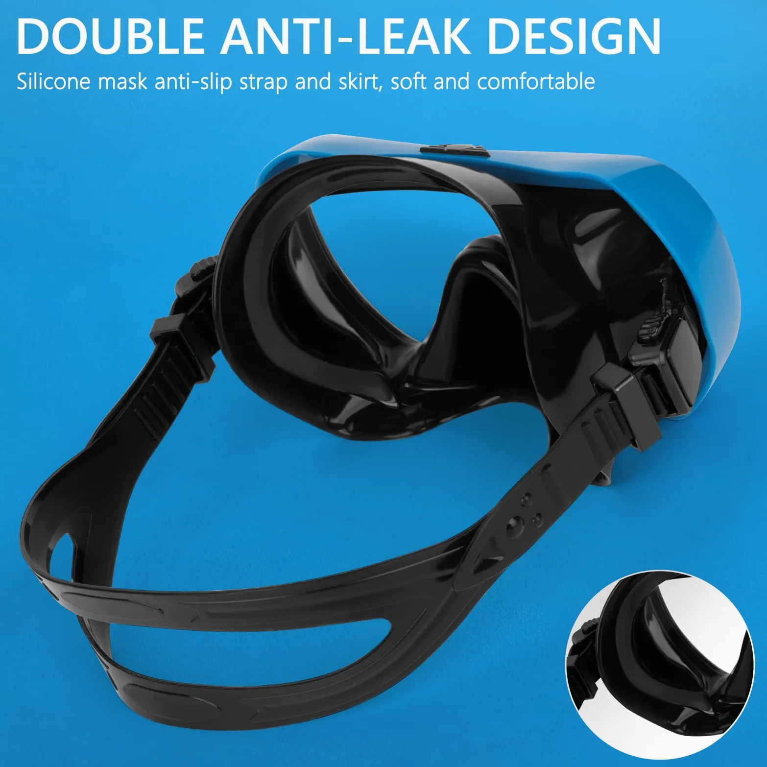 Gafas de natación, gafas de buceo antivaho con cubierta para la nariz, máscara de buceo de silicona antifugas para adultos, máscara de natación de vidrio templado HD de 180 grados para esnórquel con