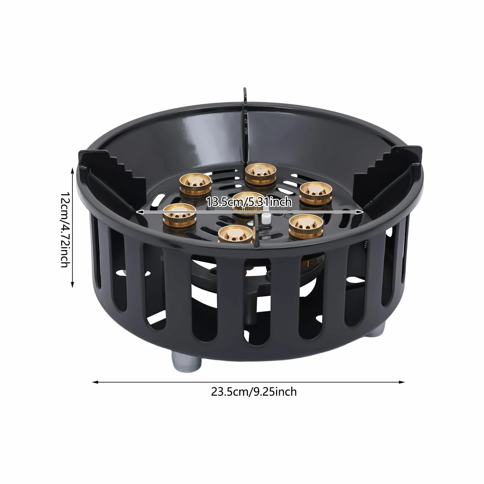 Hornillo de camping, estufa de gas portátil, 21000 W, camping Stove portátil, acero aluminio cobre, 7 quemadores antiviento, encendido electrónico,2 adaptadores,camping senderismo picnic