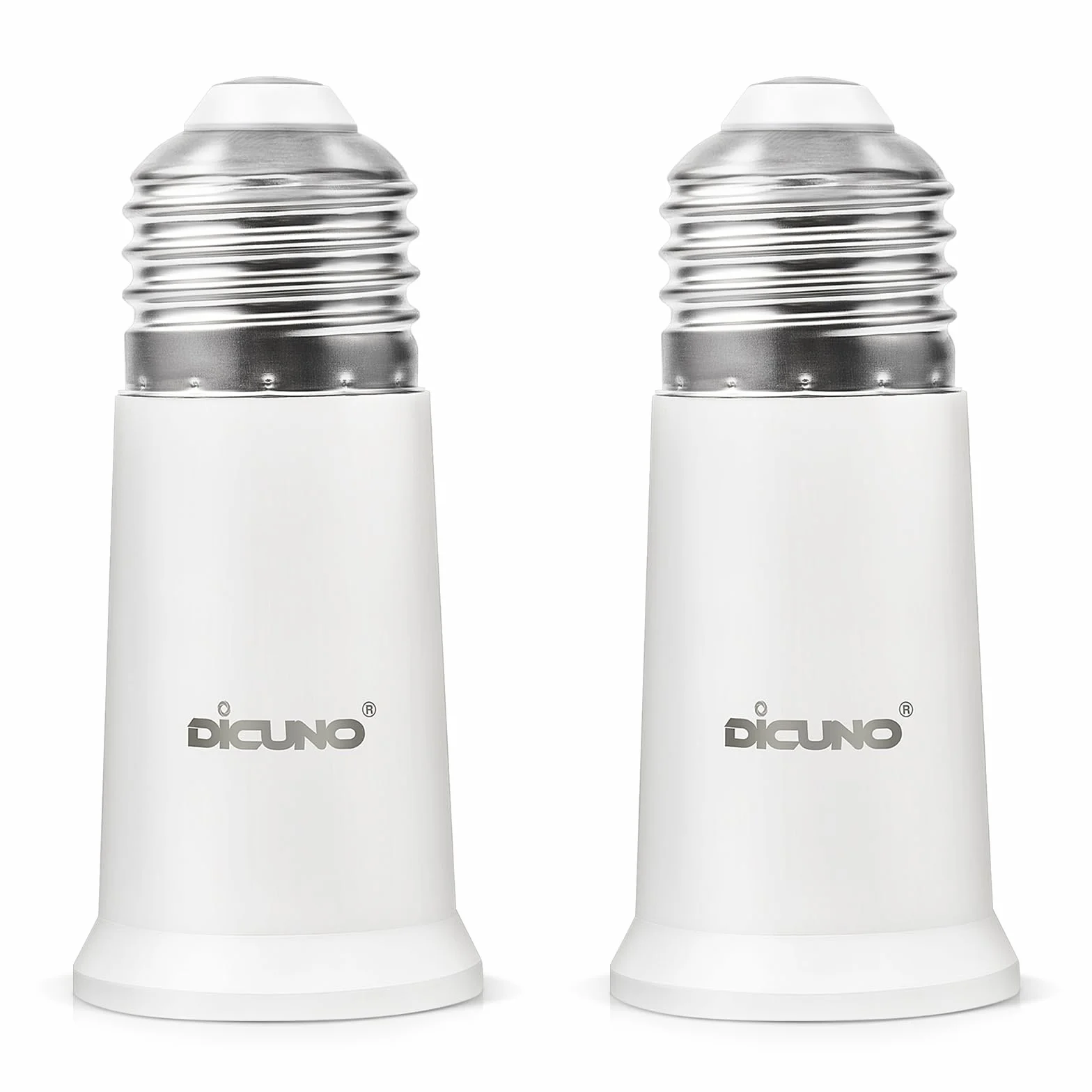 DiCUNO Adaptador extensor E27 a E27 5cm, extensión portalámparas para bombillas LED y CFL, paquete de 2