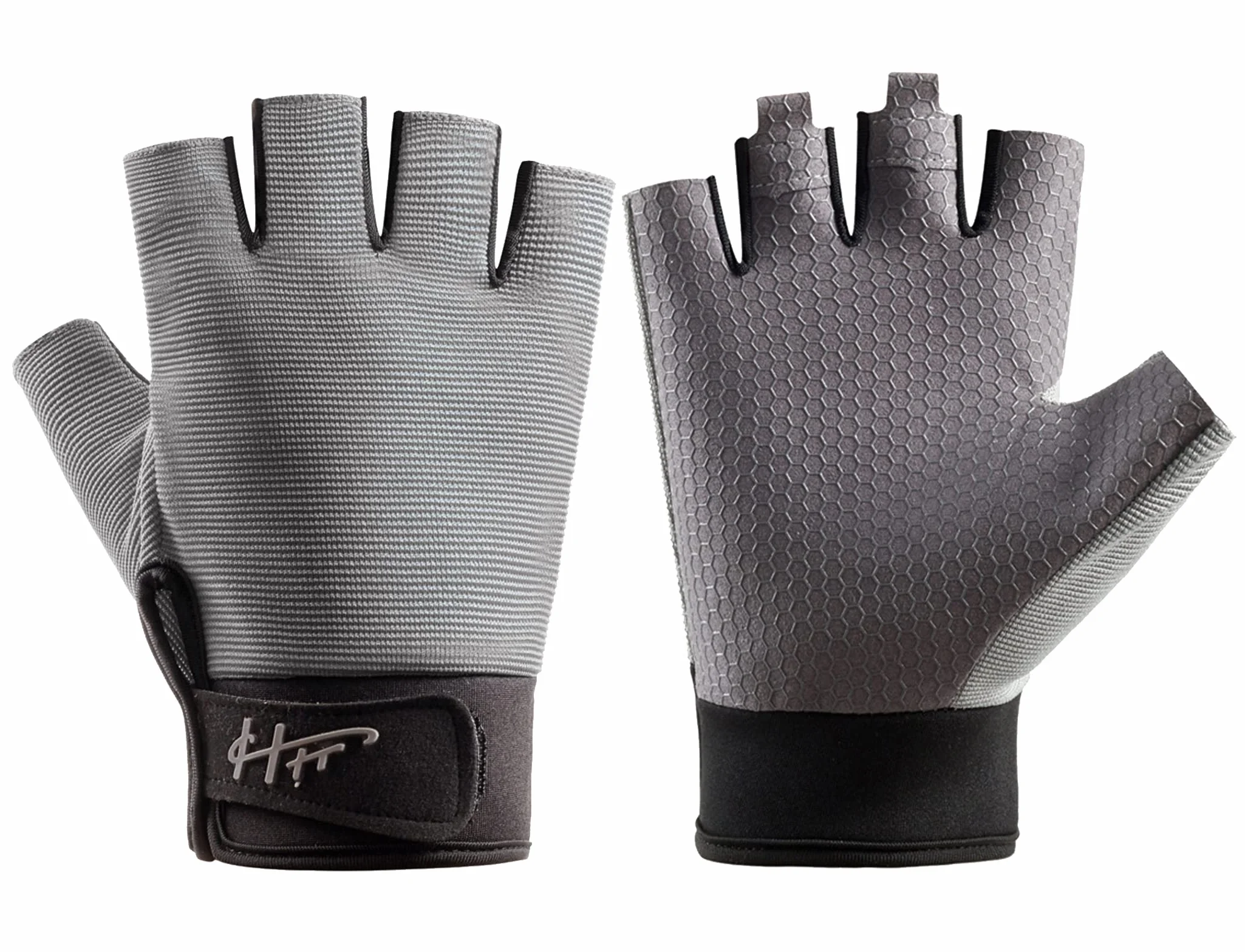 SUJAYU Guantes sin dedos, guantes de pesca, guantes de remo, guantes de vela, guantes de remo, guantes de kayak, guantes de agua, guantes deportivos, guantes de pesca para hombres y mujeres (gris, S)