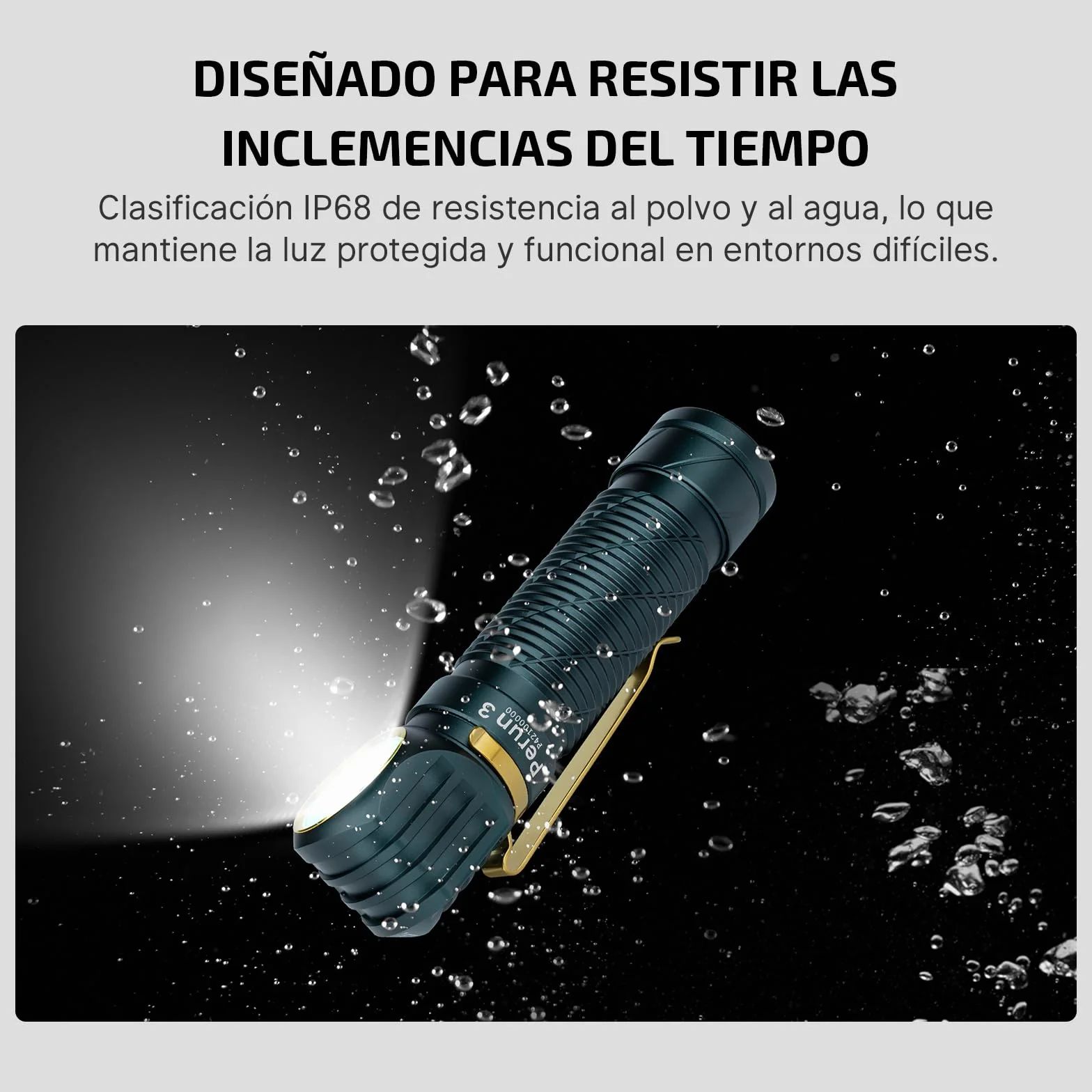 OLIGHT Perun 3 Linterna Frontal LED Recargable Ángulo Recto 3000 Lúmenes 160 Metros 20 Días Pesca
