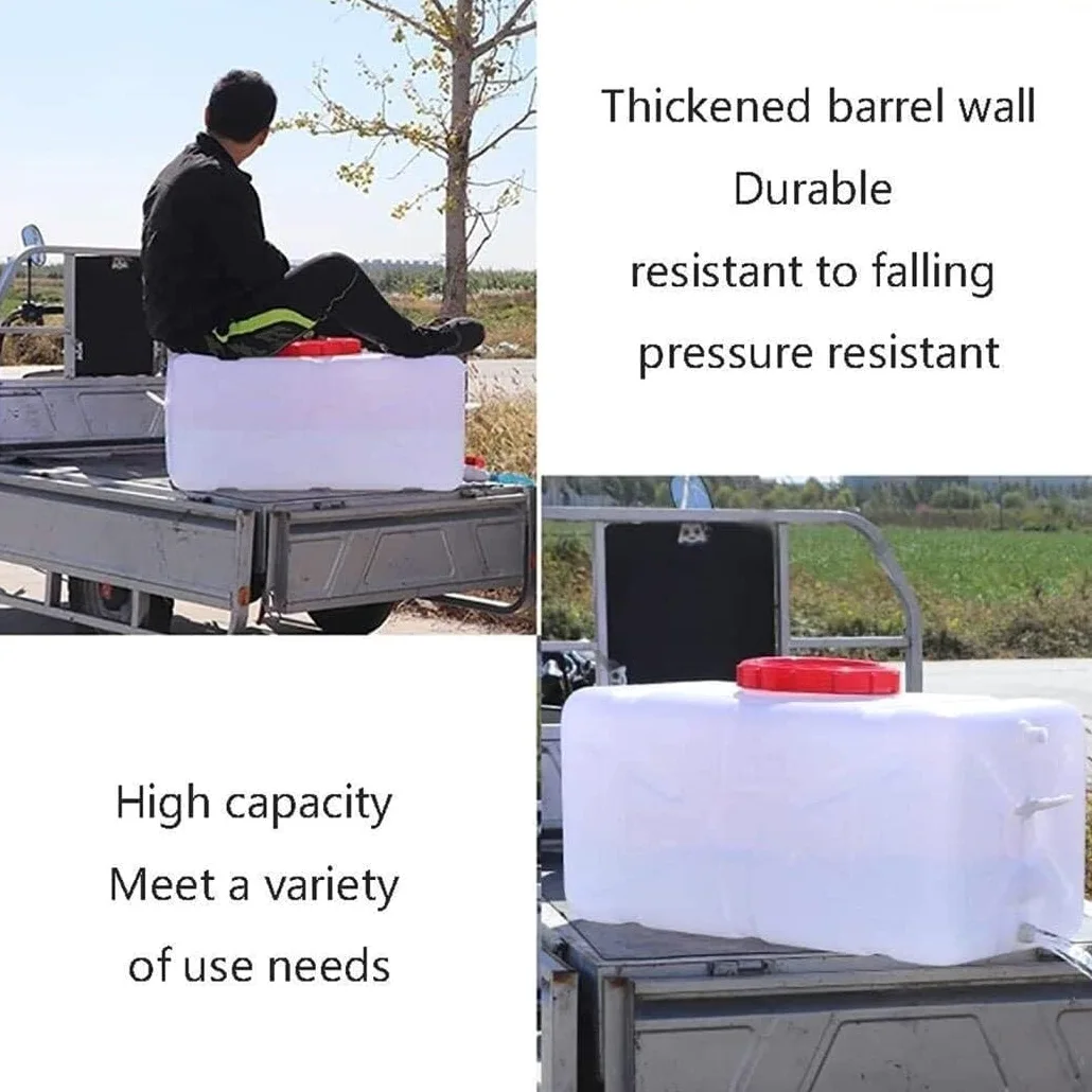 Contenedor de agua con grifo, 25L/50L/100L/150L/200L Contenedores de almacenamiento de plástico al aire libre Camping Caravana Carrier Fluid Jerry Can